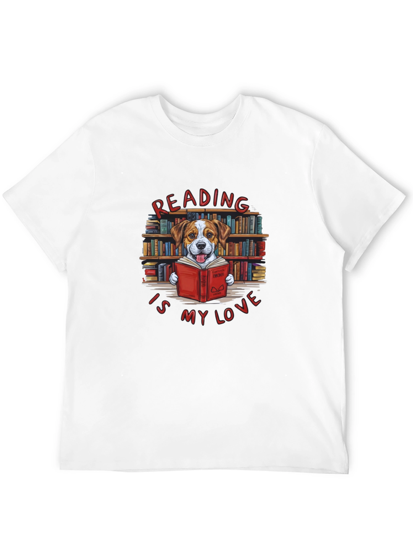 Reading Dog T-Shirt - Book Lover Tee