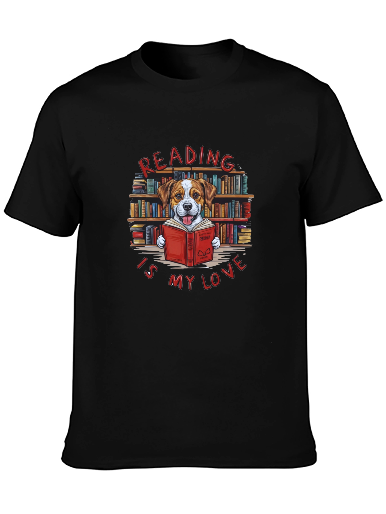 Reading Dog T-Shirt - Book Lover Tee