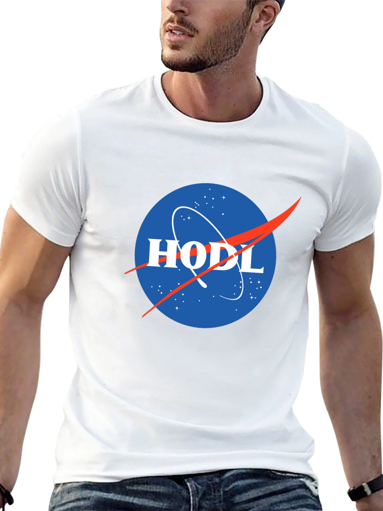 HODL NASA Style Graphic Tee