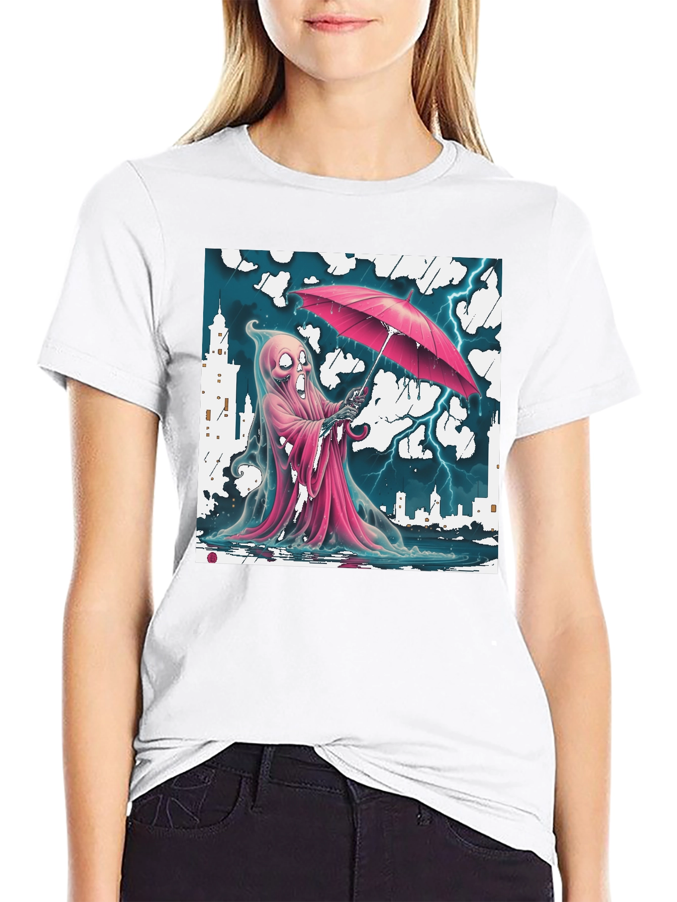 Rainy Ghost T-Shirt - City Storm Design
