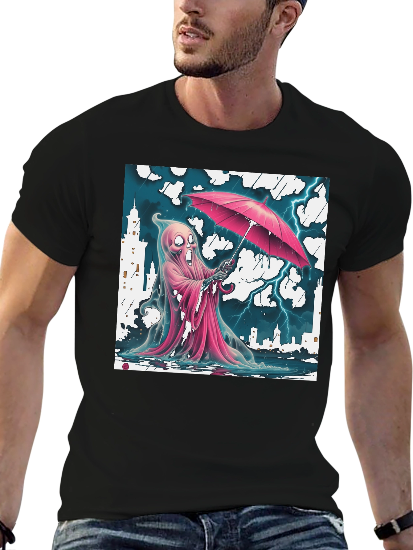 Rainy Ghost T-Shirt - City Storm Design