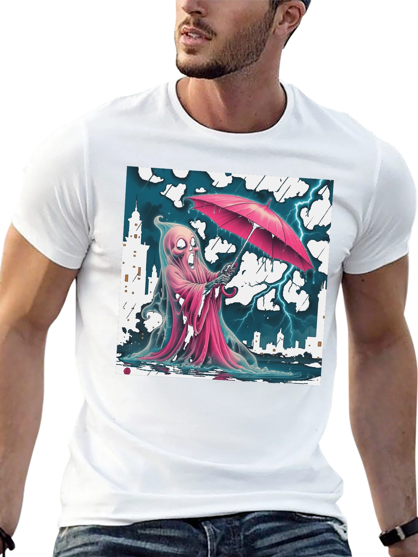 Rainy Ghost T-Shirt - City Storm Design