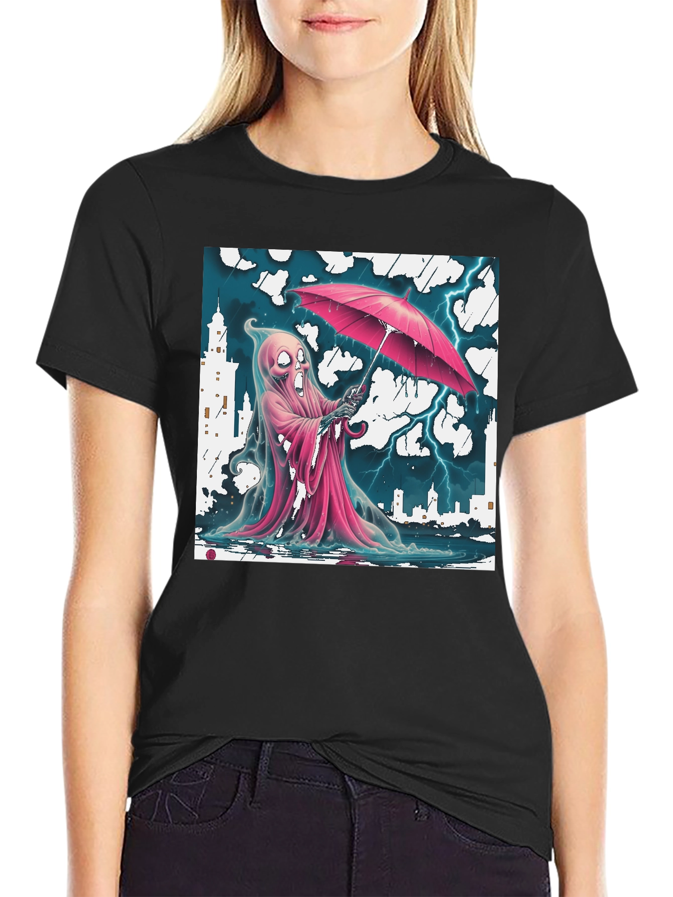 Rainy Ghost T-Shirt - City Storm Design