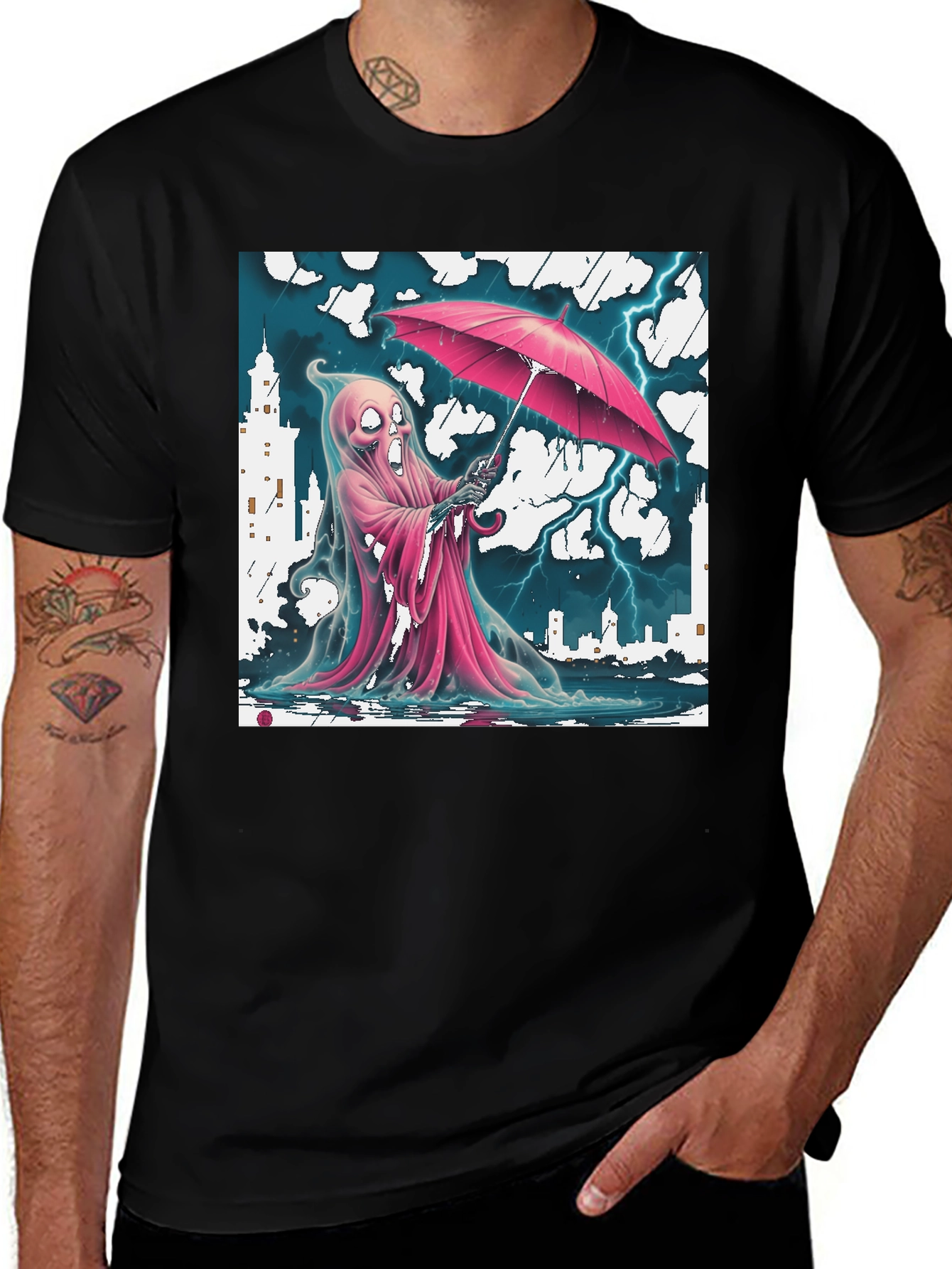Rainy Ghost T-Shirt - City Storm Design