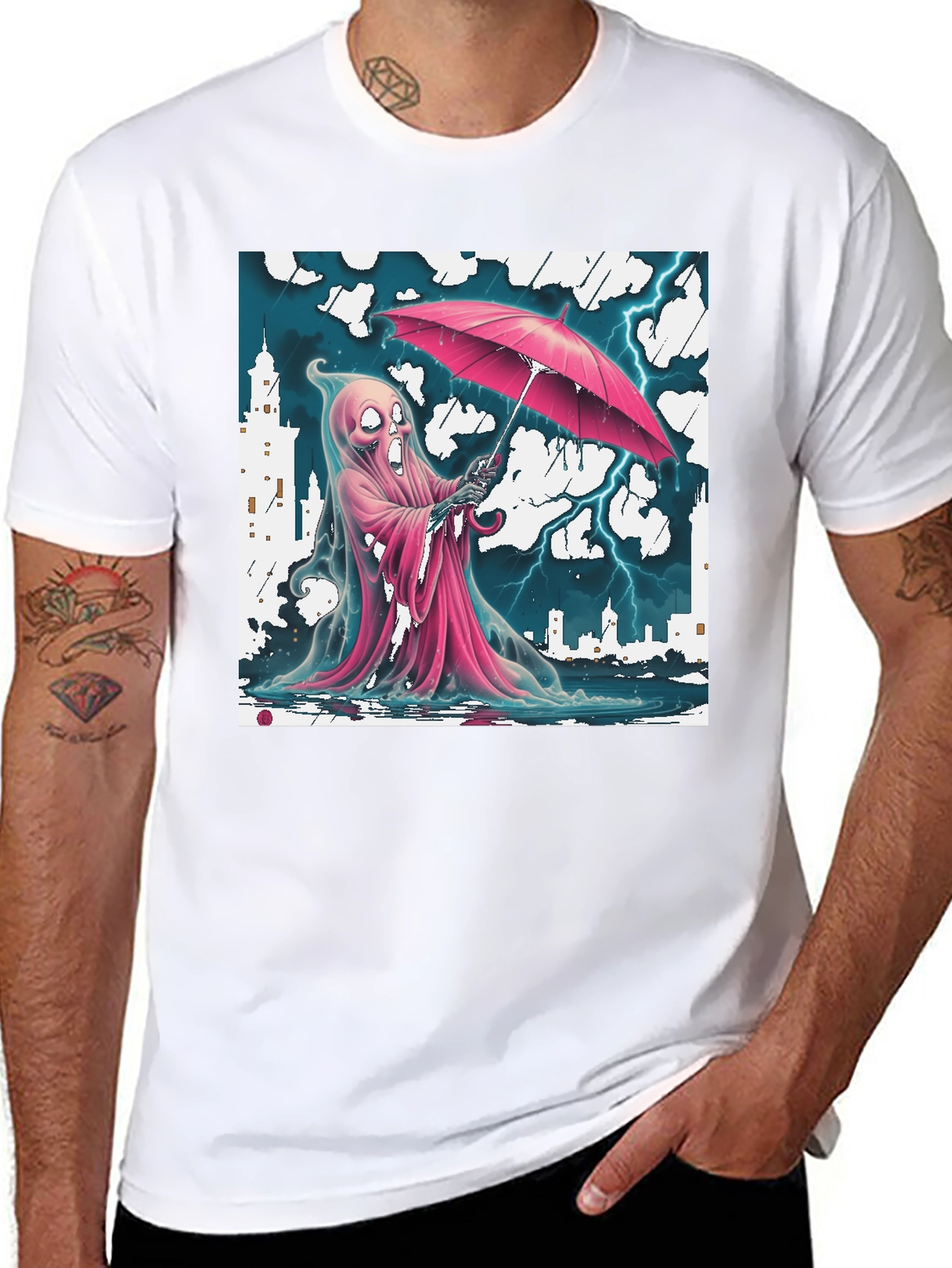 Rainy Ghost T-Shirt - City Storm Design