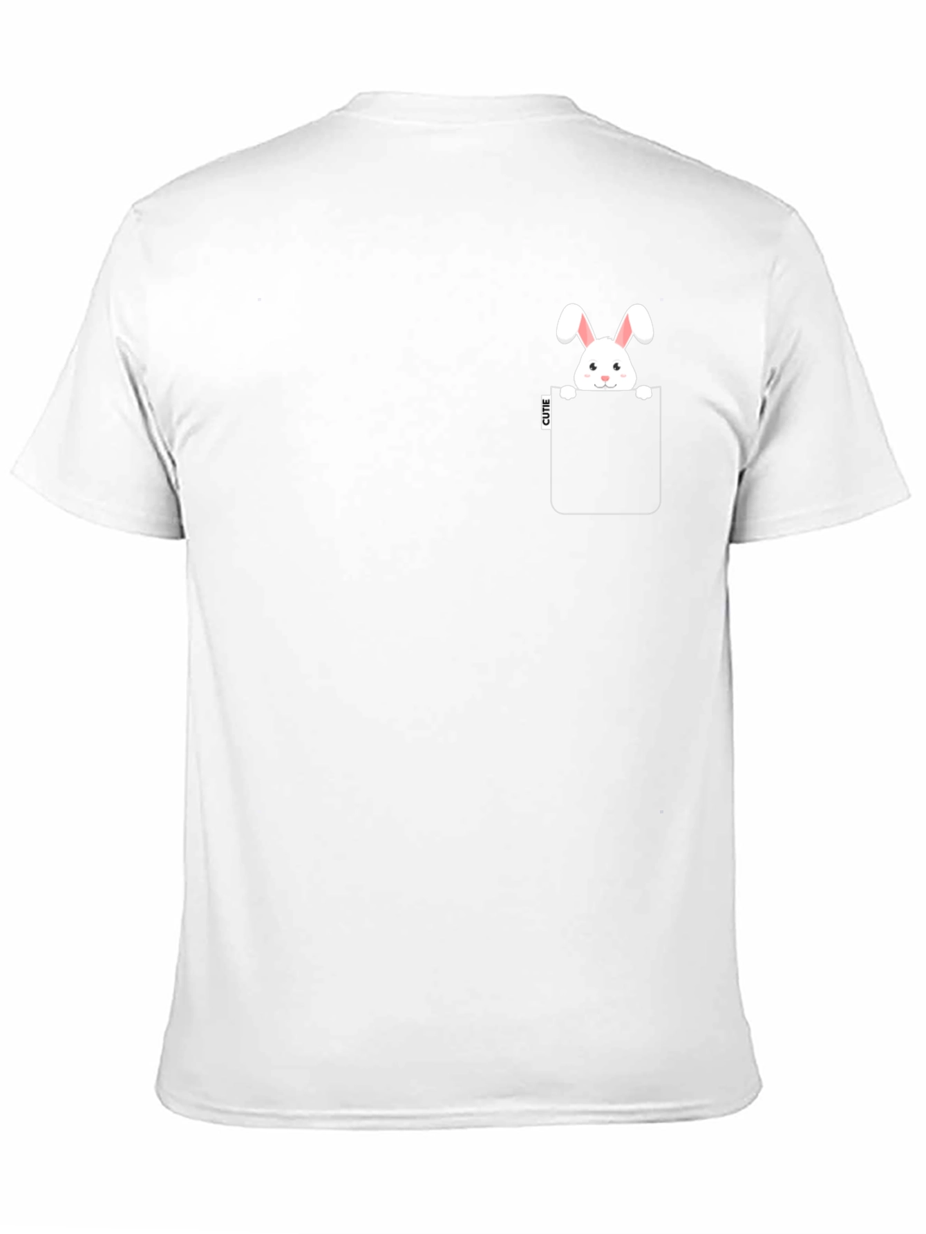 Cute Bunny Pocket Black T-Shirt