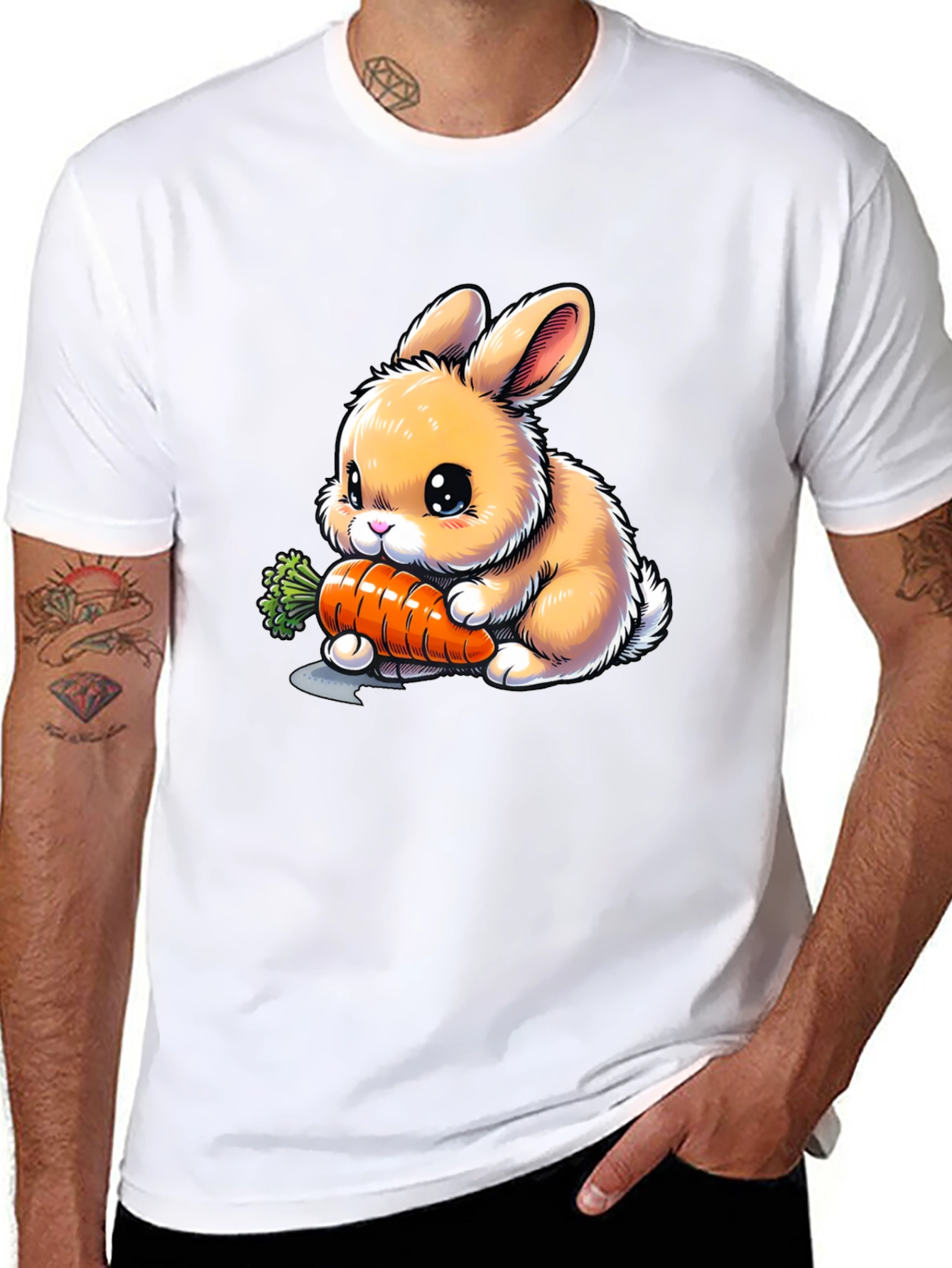 Cute Bunny Carrot Graphic Tee