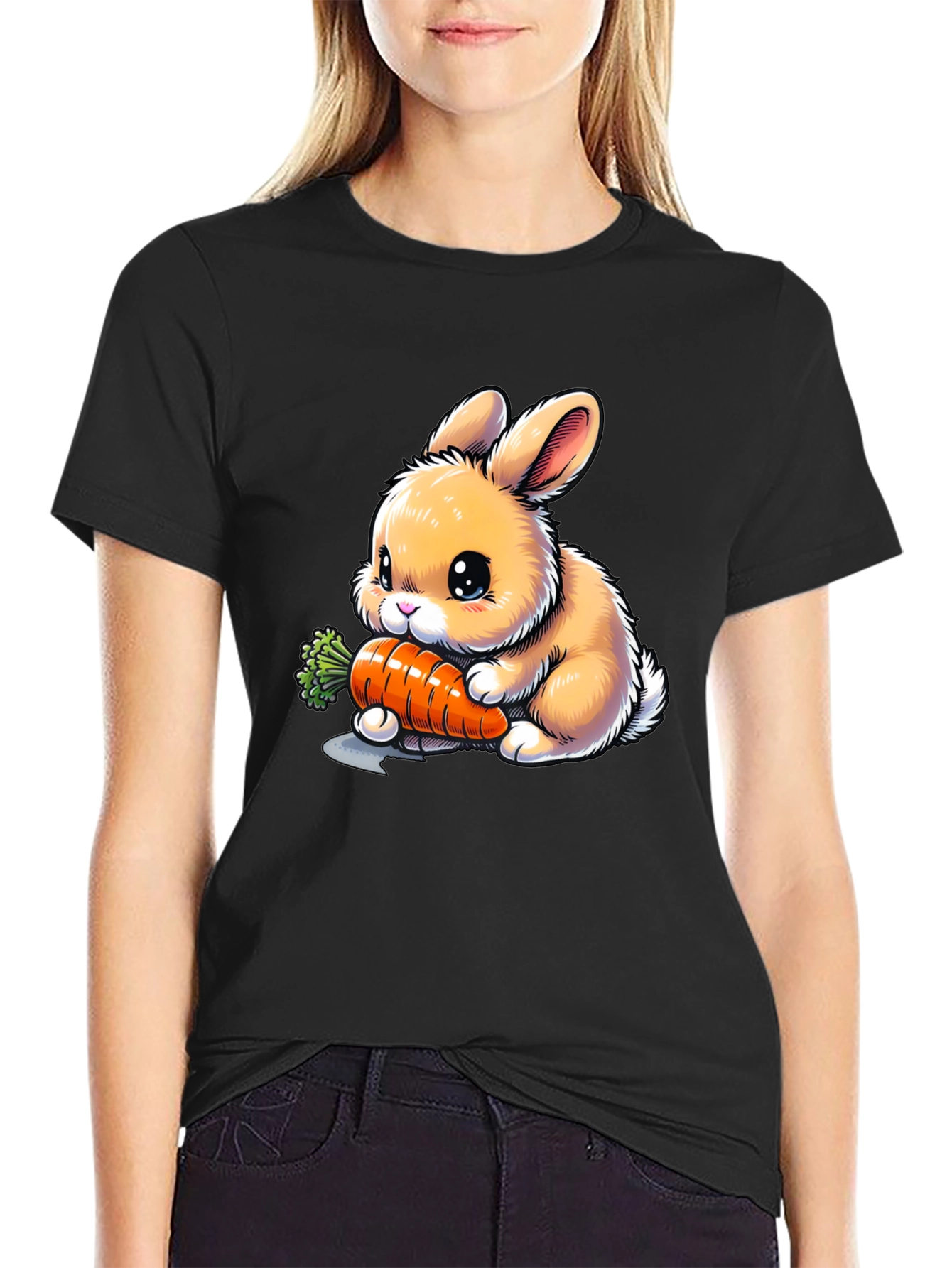Cute Bunny Carrot Graphic Tee