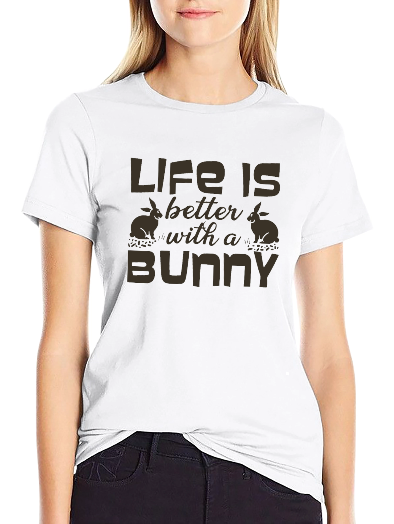 Life is Better with a Bunny Graphic T-Shirt