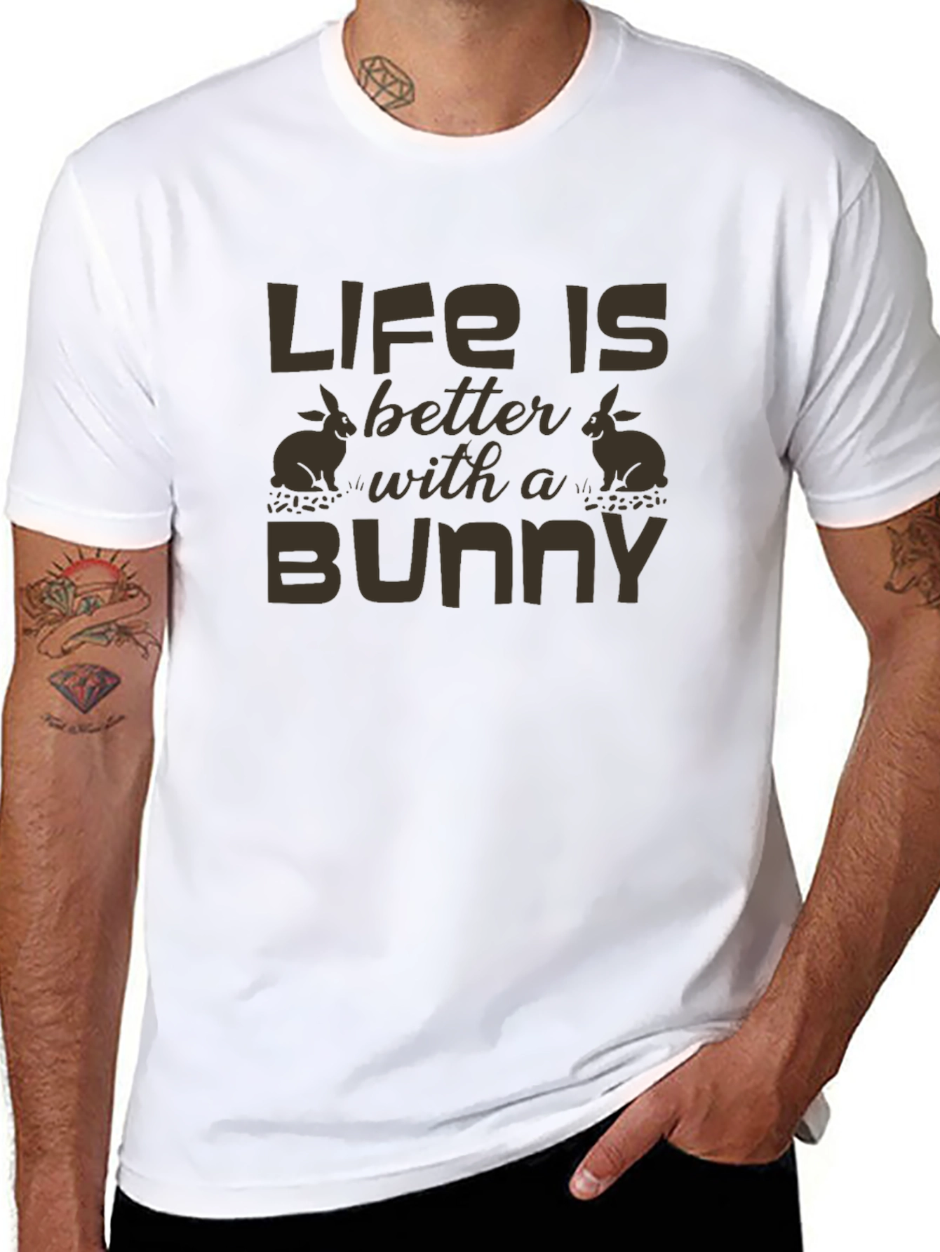 Life is Better with a Bunny Graphic T-Shirt