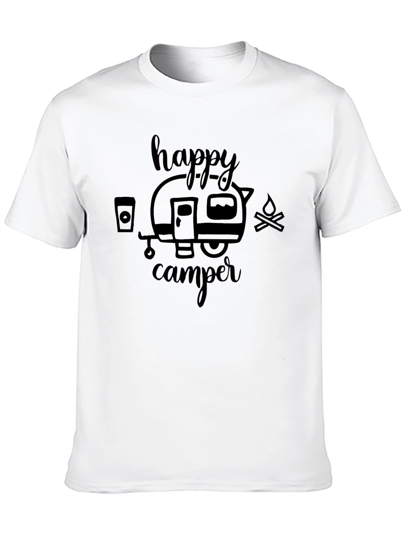Happy Camper Graphic Tee - Black Camping T-Shirt