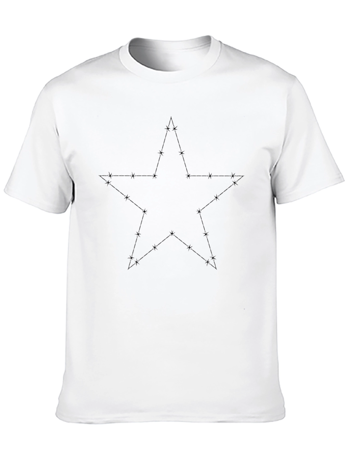 Mens Black Star Graphic Tee - Casual Style
