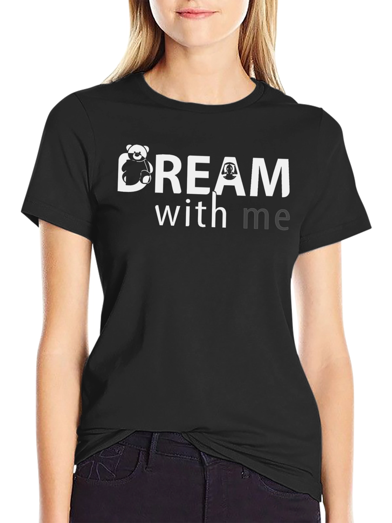 Dream With Me Black Graphic Tee