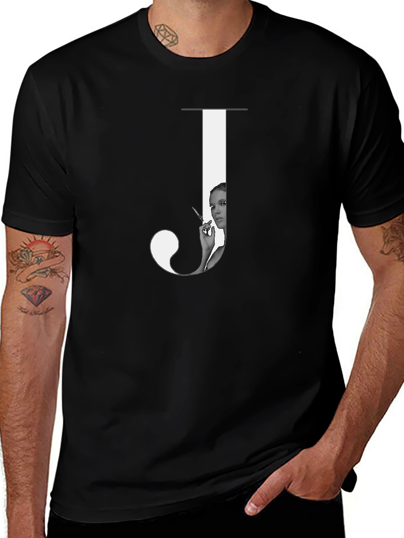 Letter J Graphic Print Tee