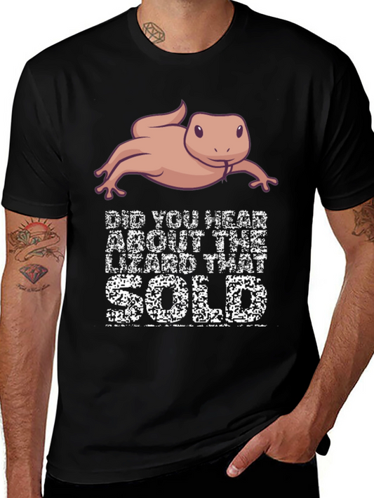 Funny Lizard Pun T-Shirt: Did You Hear About the Lizard That Sold