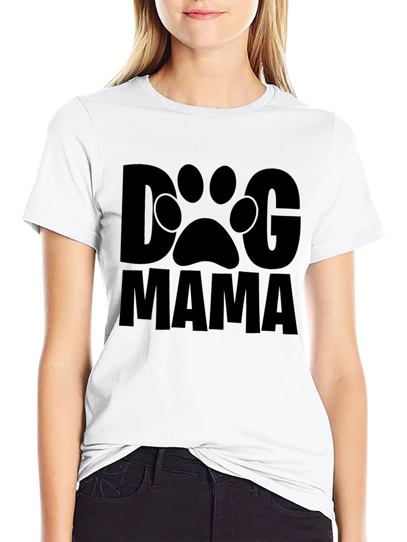 Dog Mama Graphic Tee - Black Casual T-Shirt