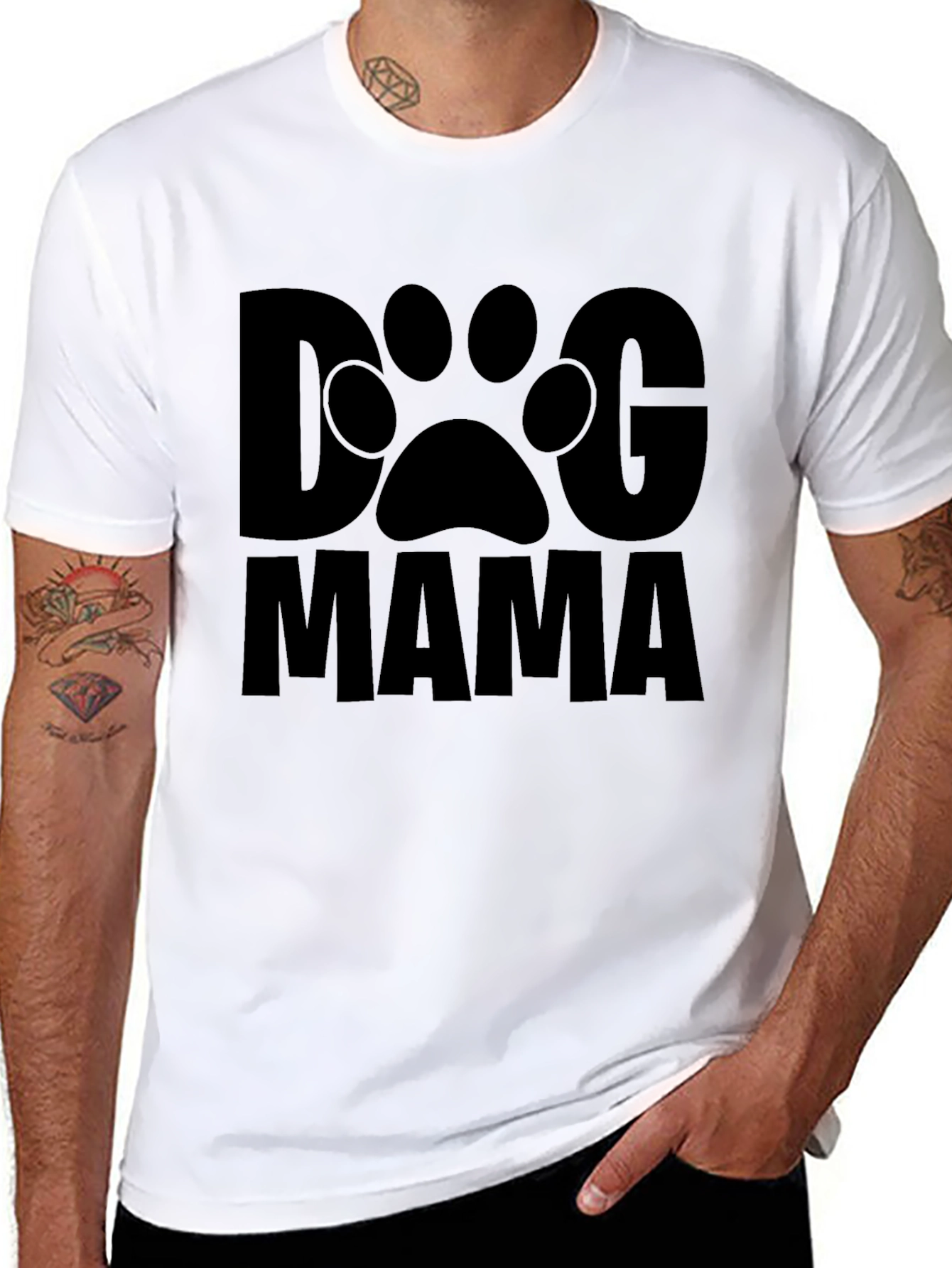 Dog Mama Graphic Tee - Black Casual T-Shirt