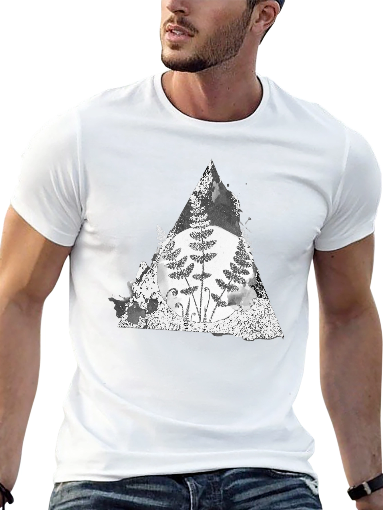 Fern Triangle Graphic Tee - Soft Cotton Blend