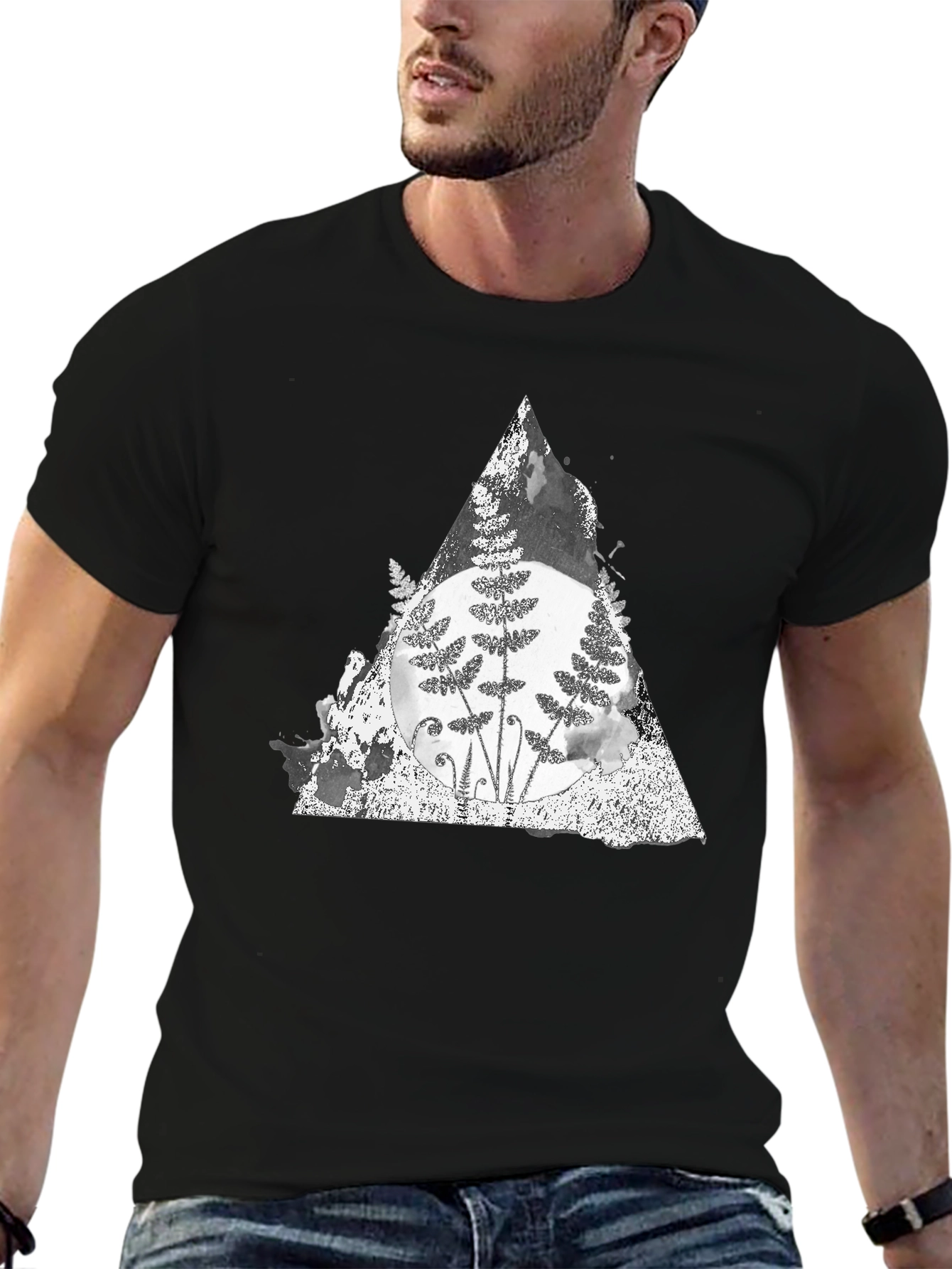 Fern Triangle Graphic Tee - Soft Cotton Blend