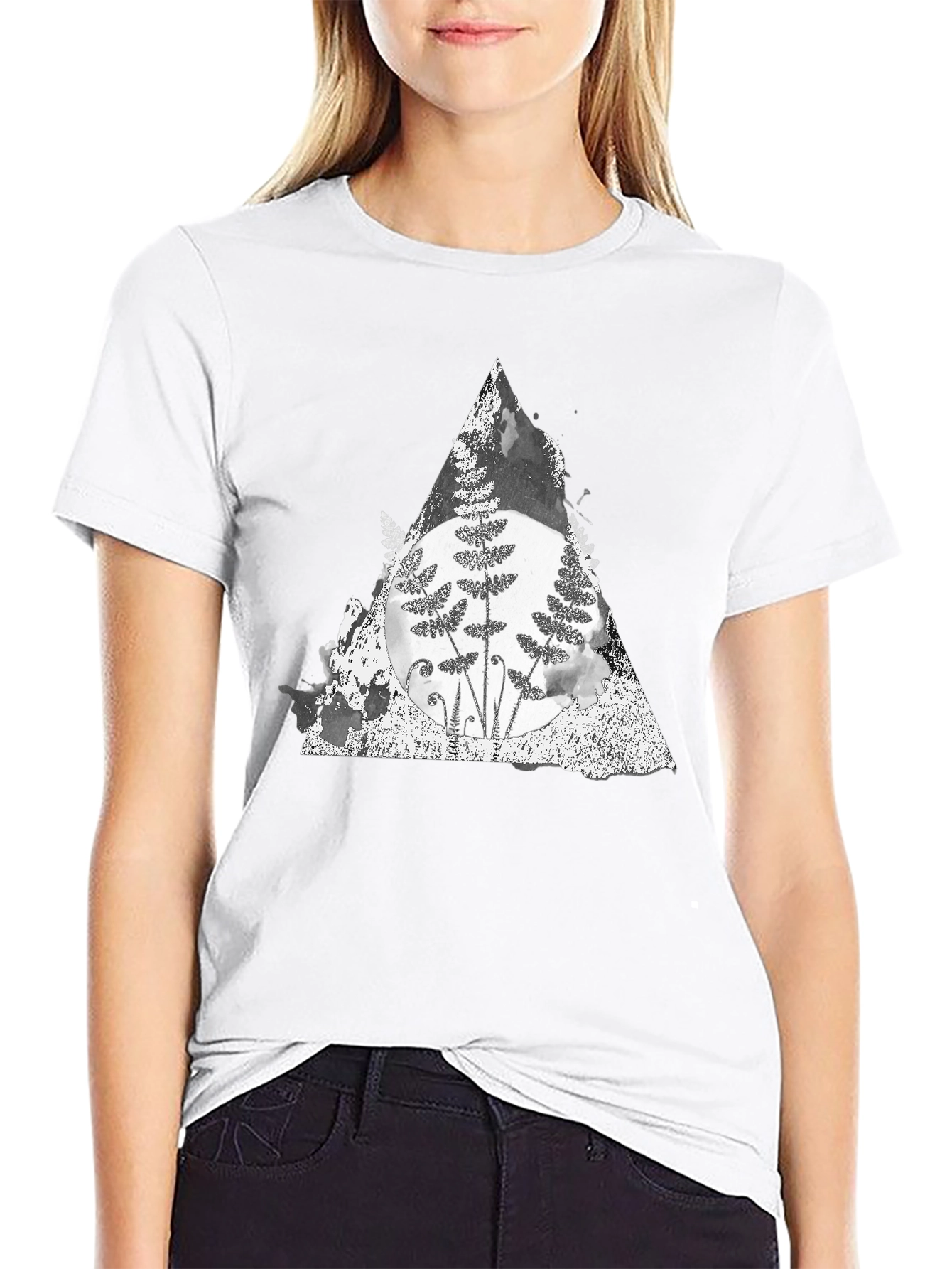 Fern Triangle Graphic Tee - Soft Cotton Blend