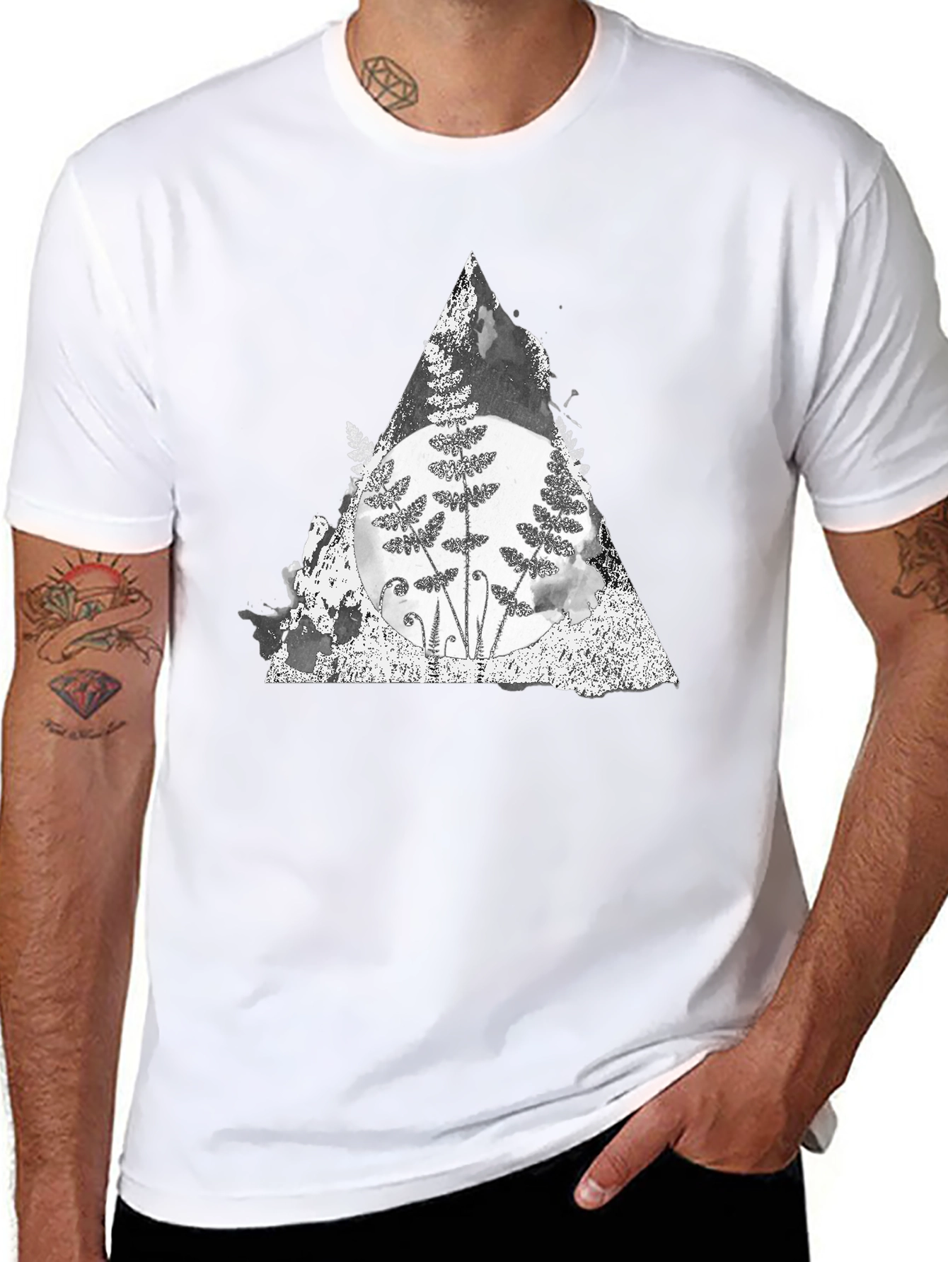 Fern Triangle Graphic Tee - Soft Cotton Blend