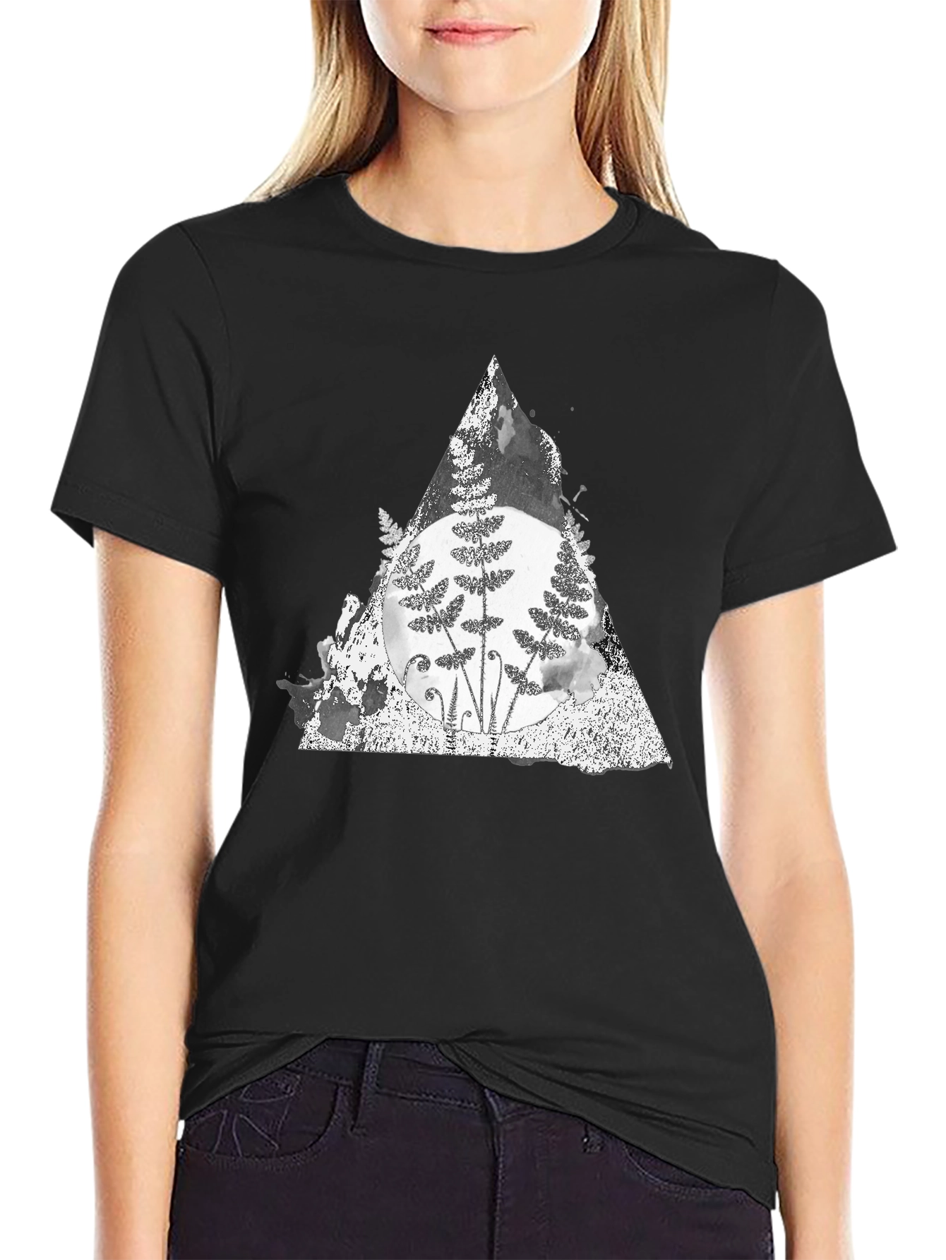 Fern Triangle Graphic Tee - Soft Cotton Blend