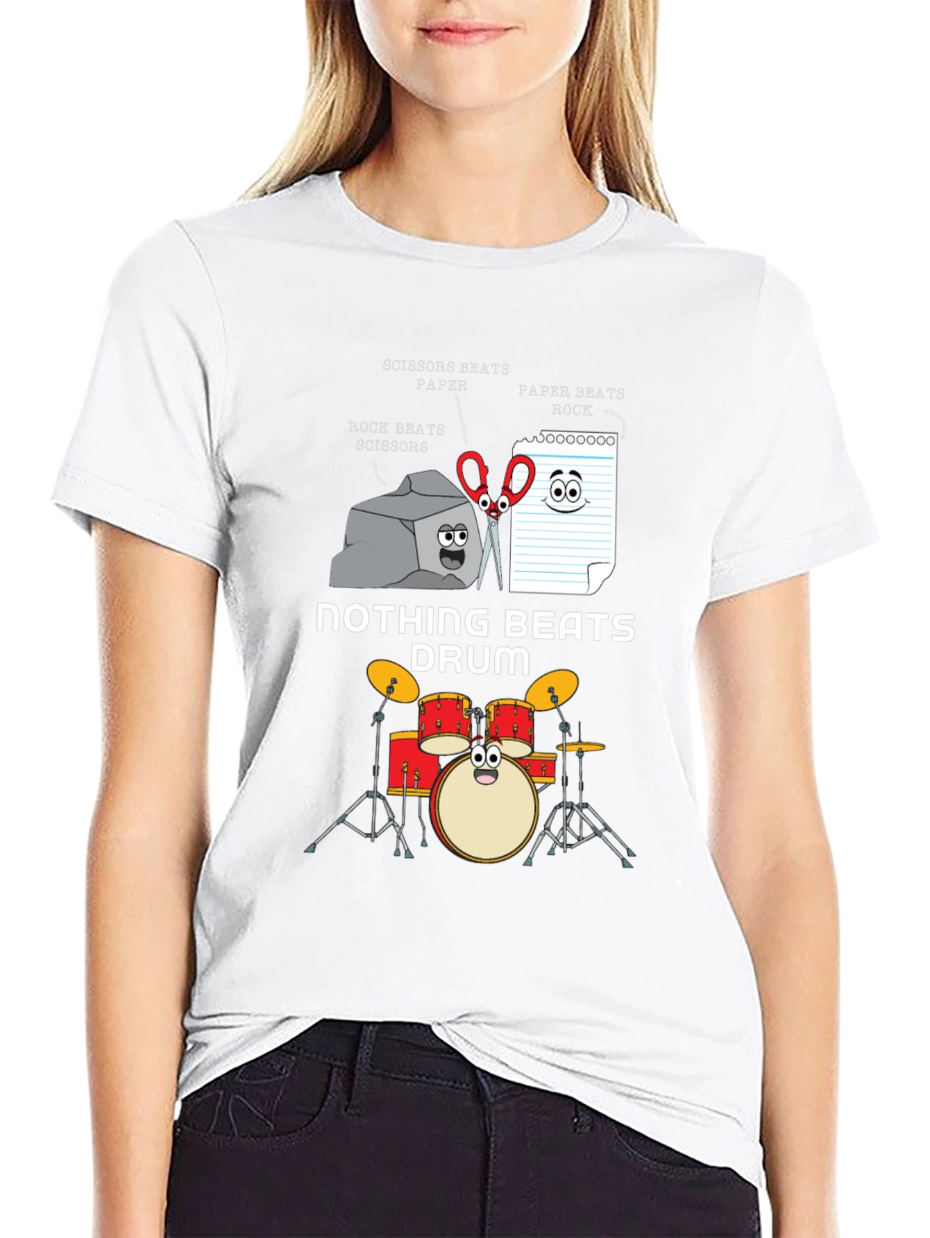 Rock Paper Scissors Drum Funny T-Shirt