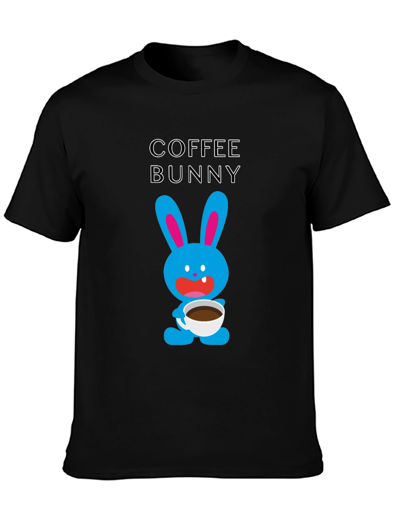 Coffee Bunny T-Shirt - Cute Cartoon Graphic Tee