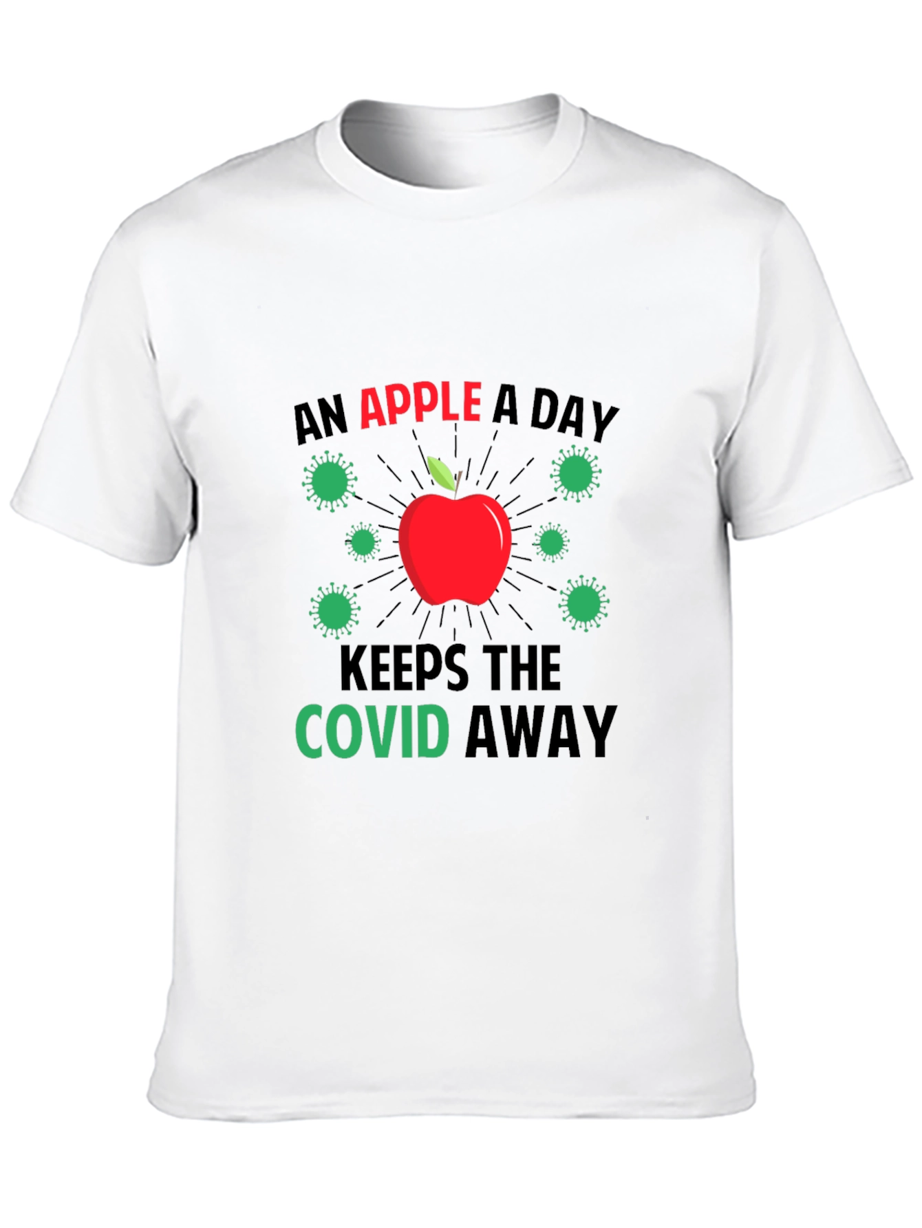 An Apple A Day Keeps COVID Away Black T-Shirt