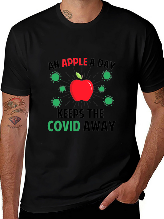 An Apple A Day Keeps COVID Away Black T-Shirt
