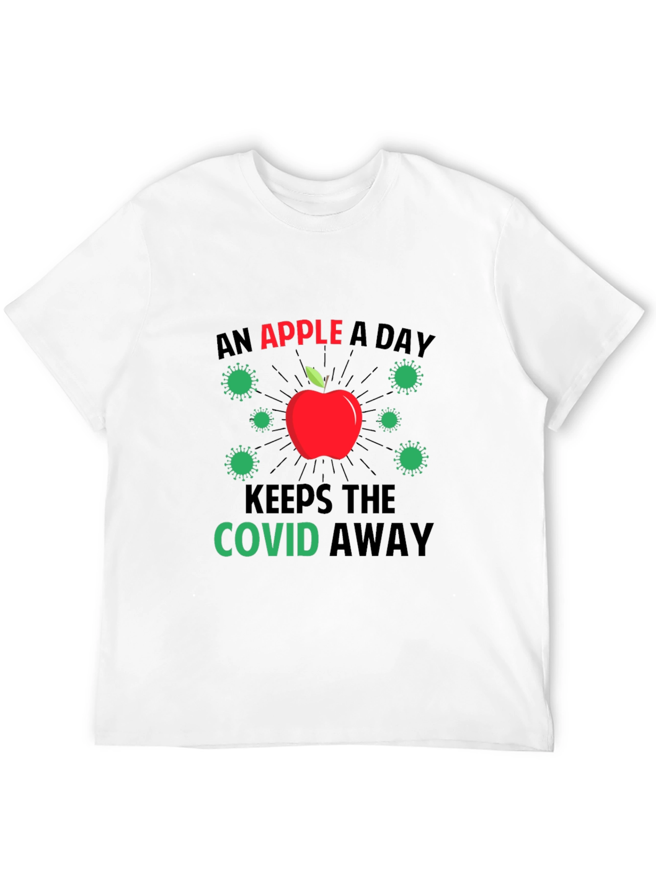 An Apple A Day Keeps COVID Away Black T-Shirt