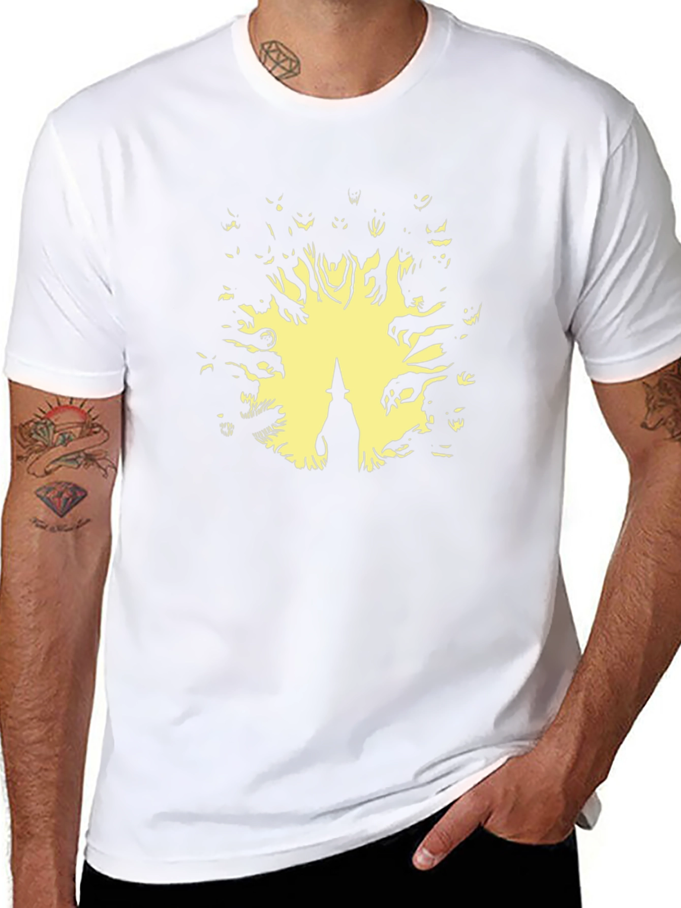 Witch Surrounded by Spirits Black T-Shirt