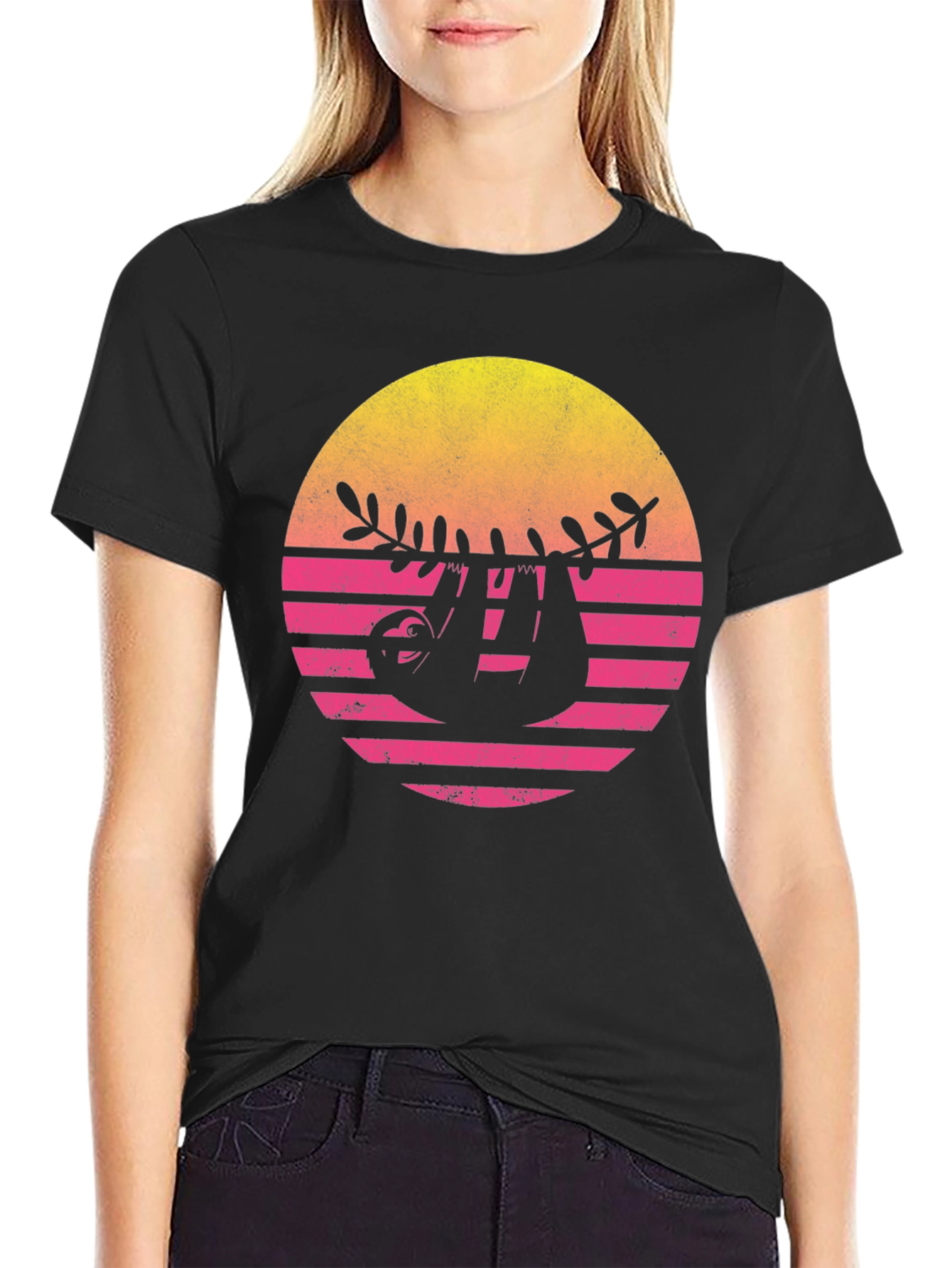 Retro Sloth Graphic Tee - Casual Comfort