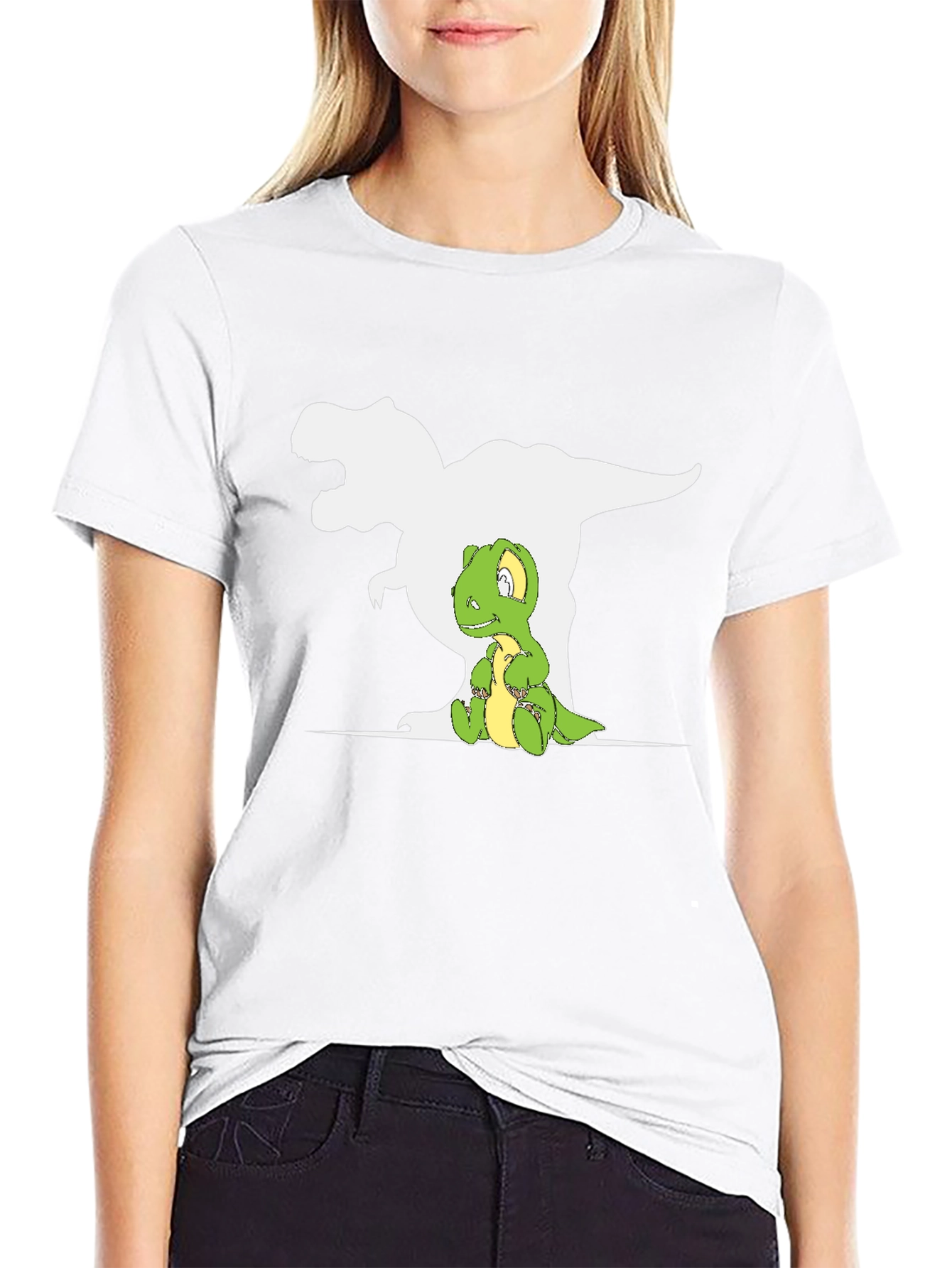 Dino Shadow T-Shirt - Cute T-Rex Graphic Tee