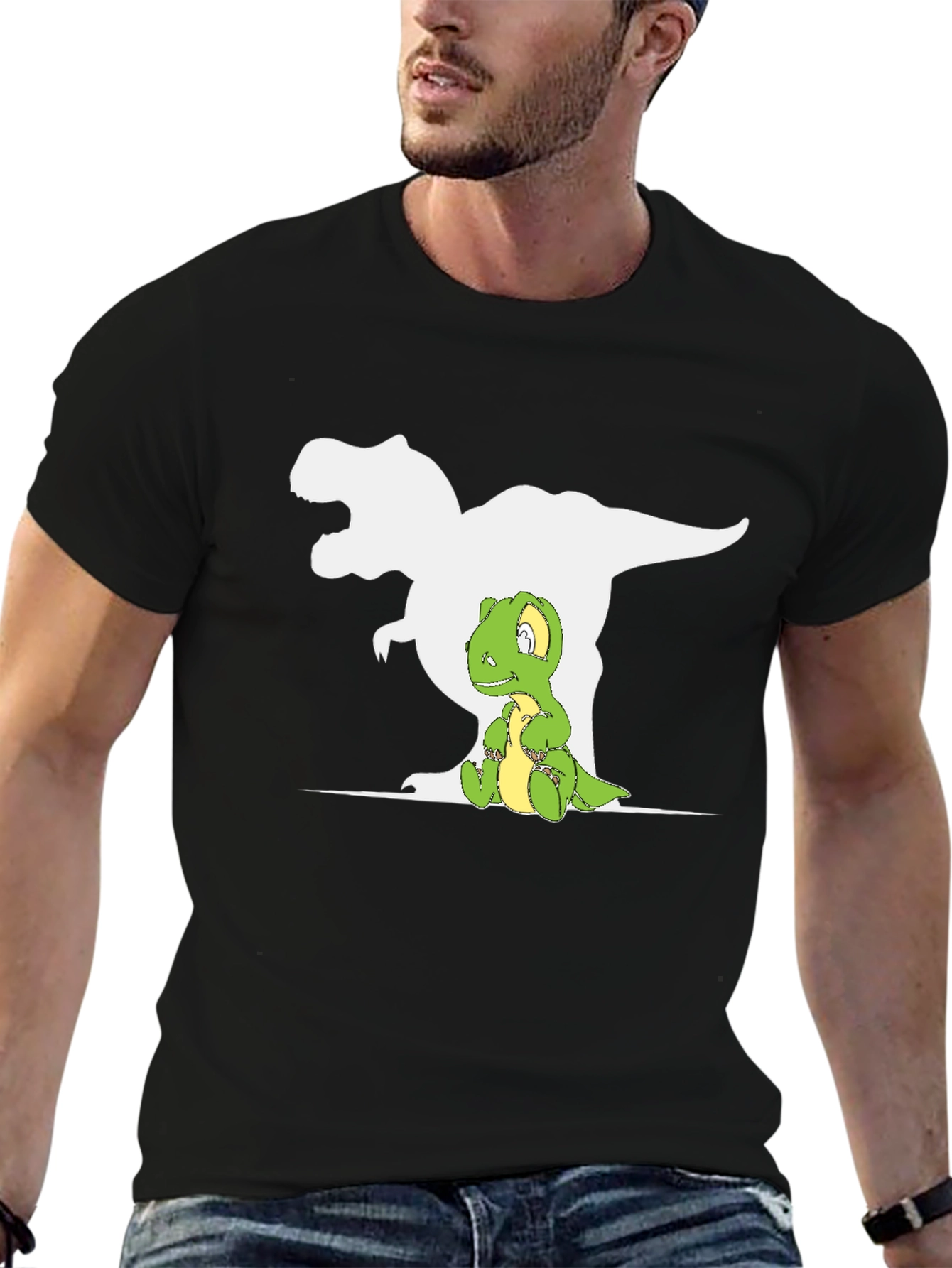 Dino Shadow T-Shirt - Cute T-Rex Graphic Tee