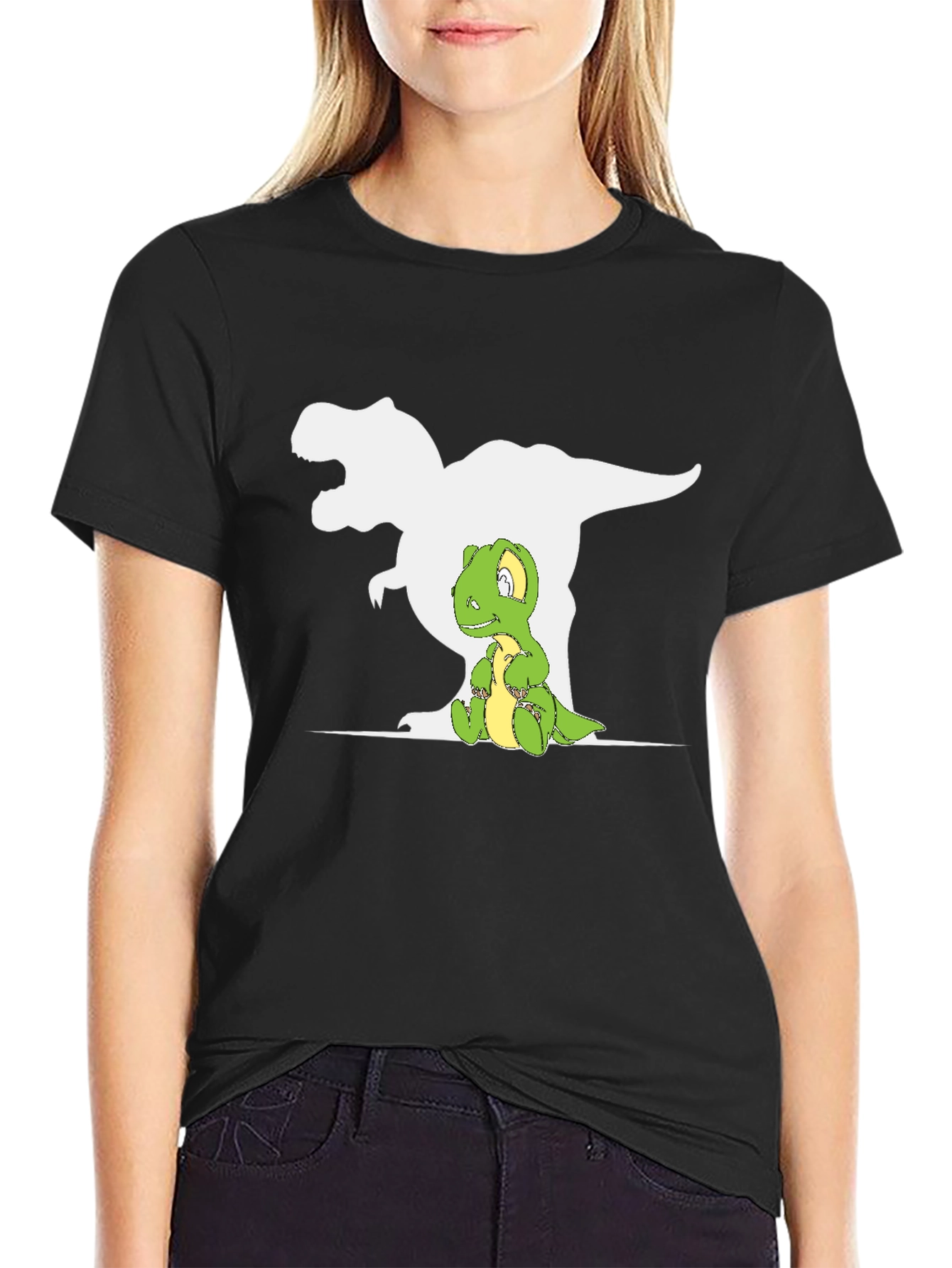 Dino Shadow T-Shirt - Cute T-Rex Graphic Tee