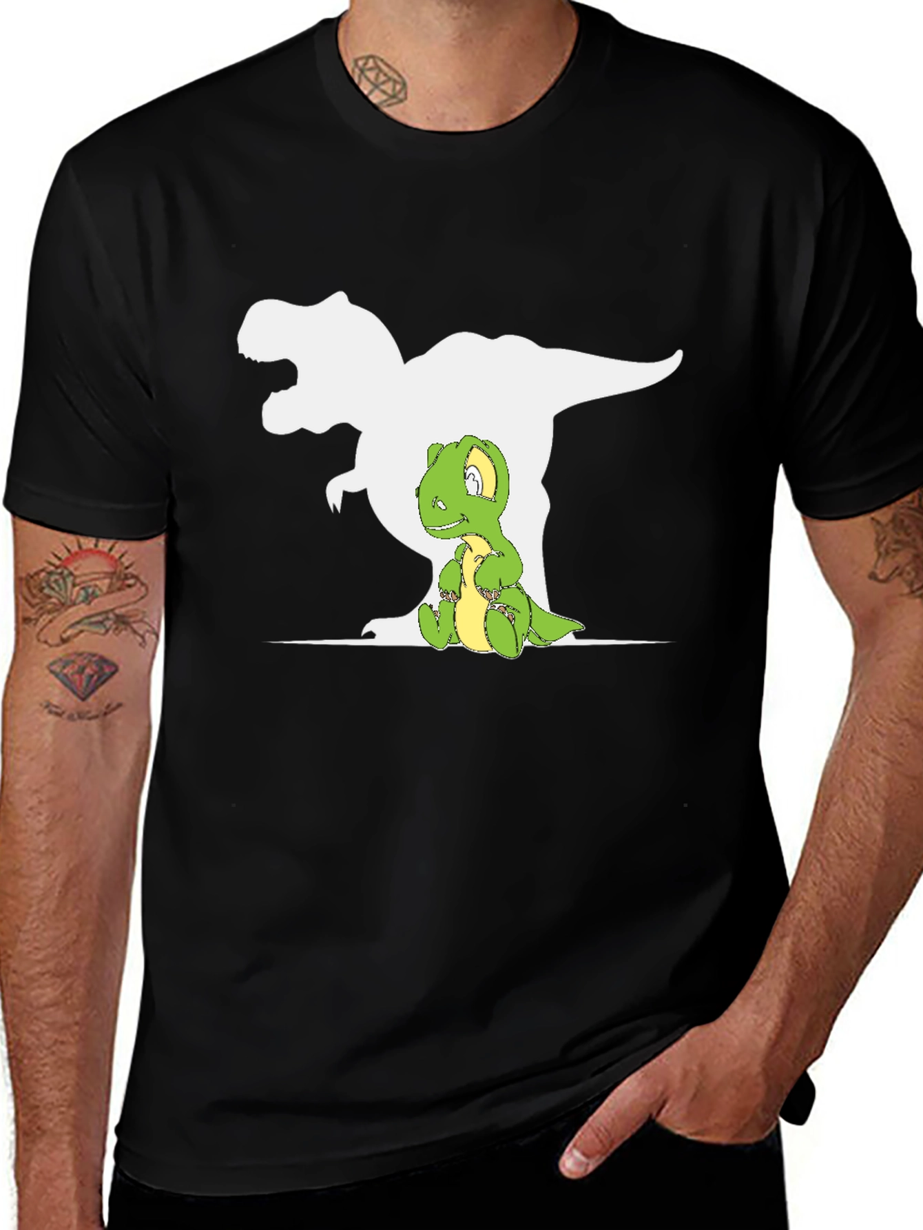 Dino Shadow T-Shirt - Cute T-Rex Graphic Tee