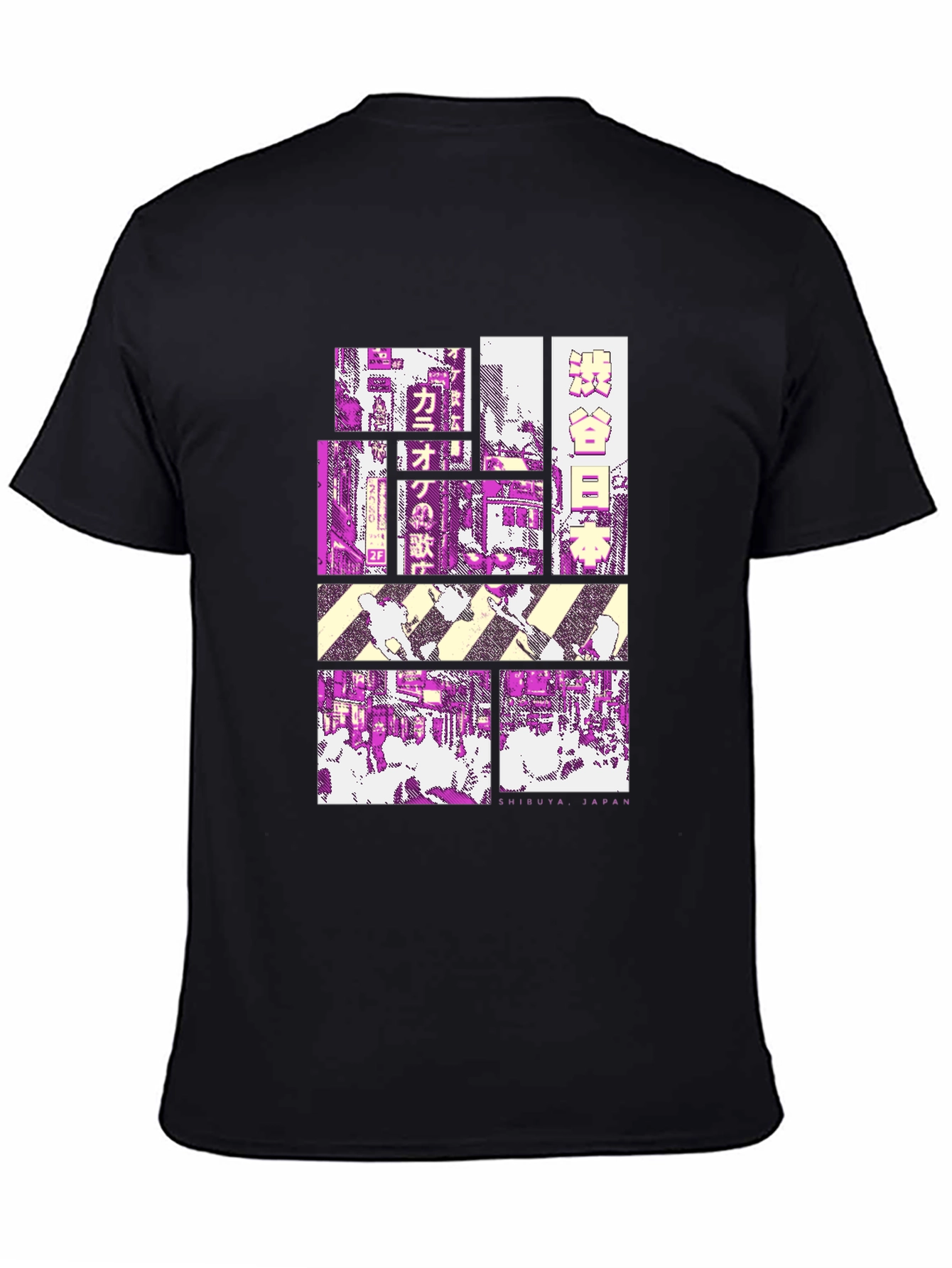 Shibuya Japan Graphic Tee - Black Cotton T-Shirt