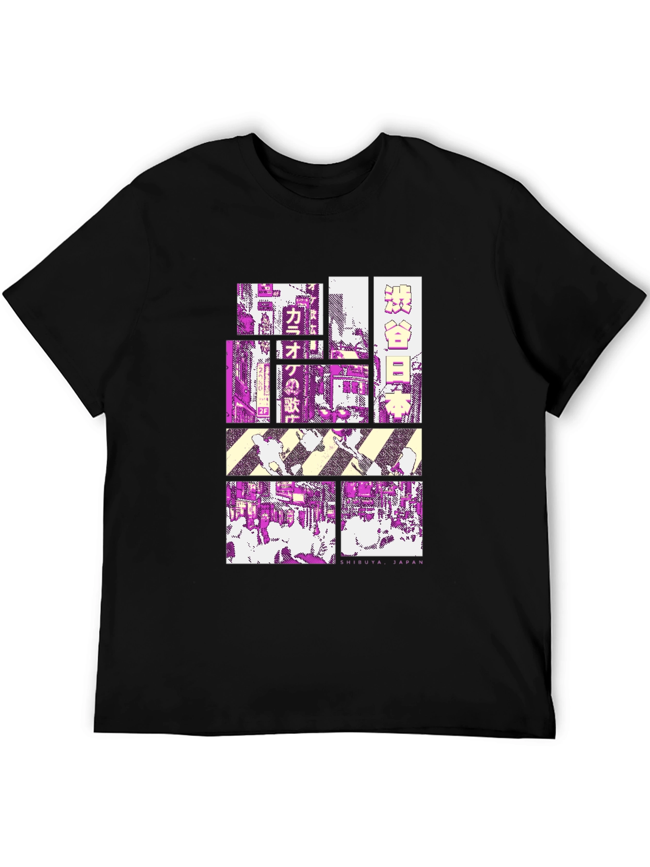 Shibuya Japan Graphic Tee - Black Cotton T-Shirt