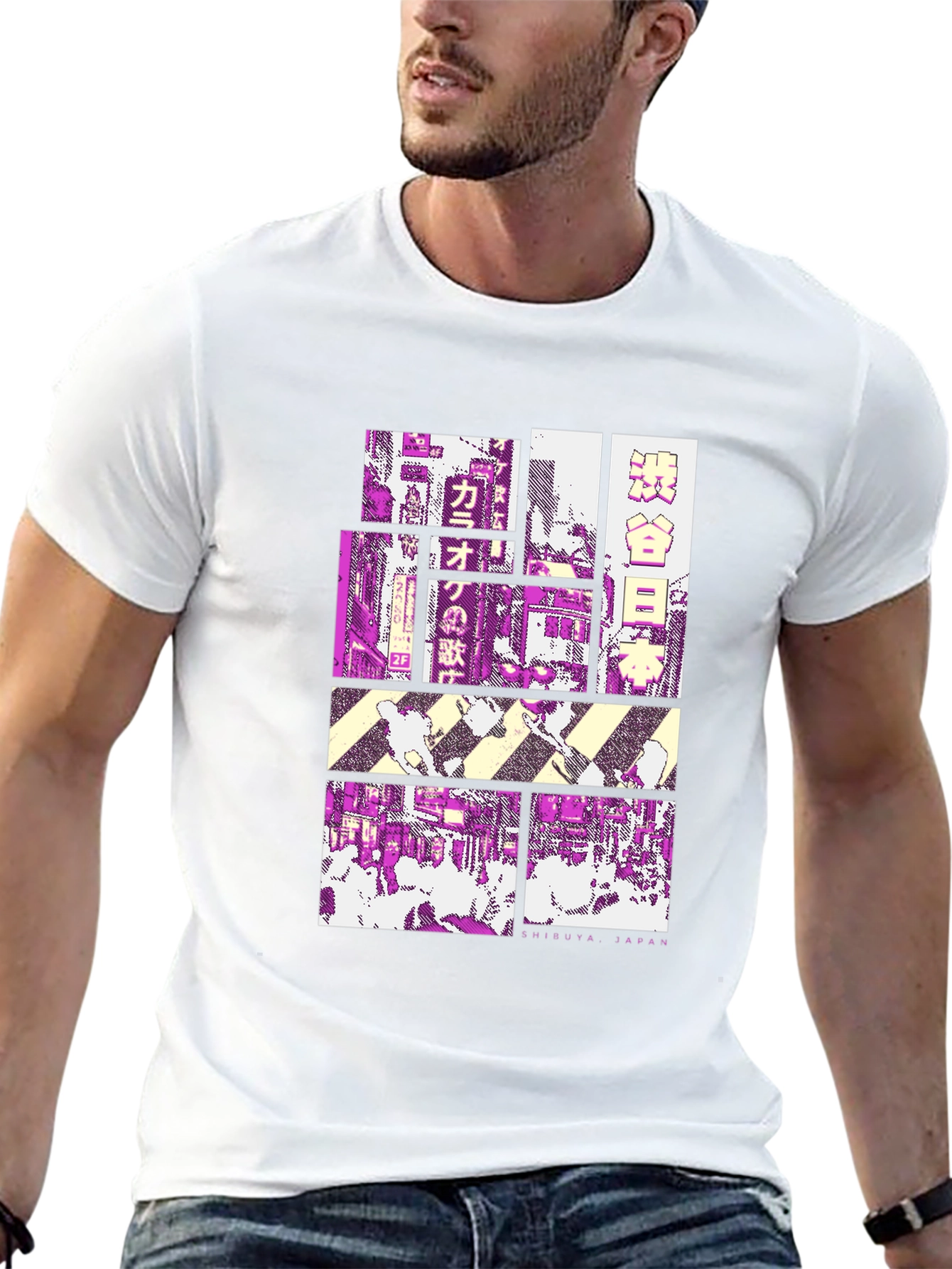 Shibuya Japan Graphic Tee - Black Cotton T-Shirt