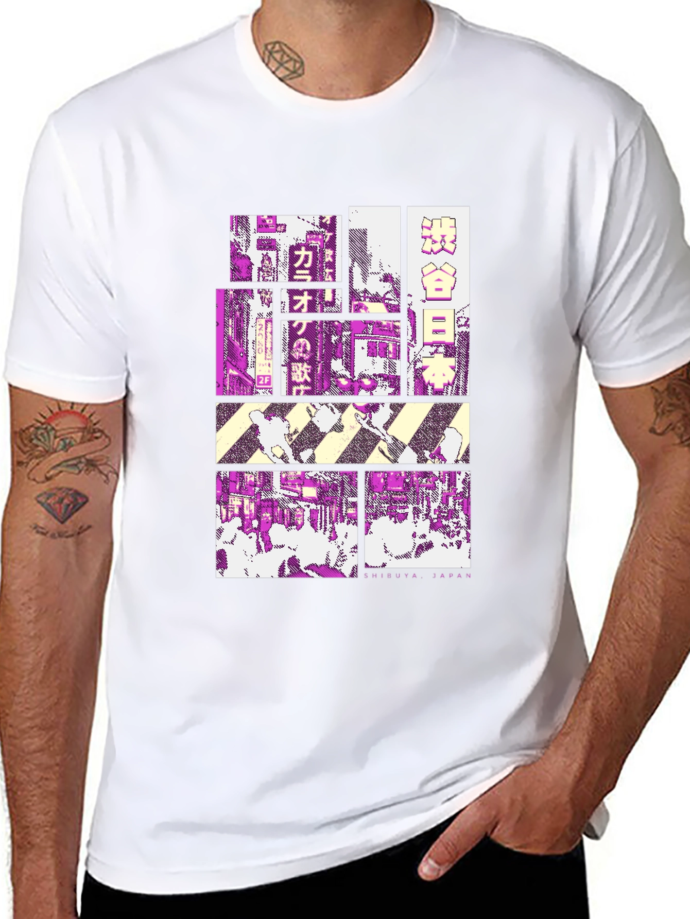 Shibuya Japan Graphic Tee - Black Cotton T-Shirt
