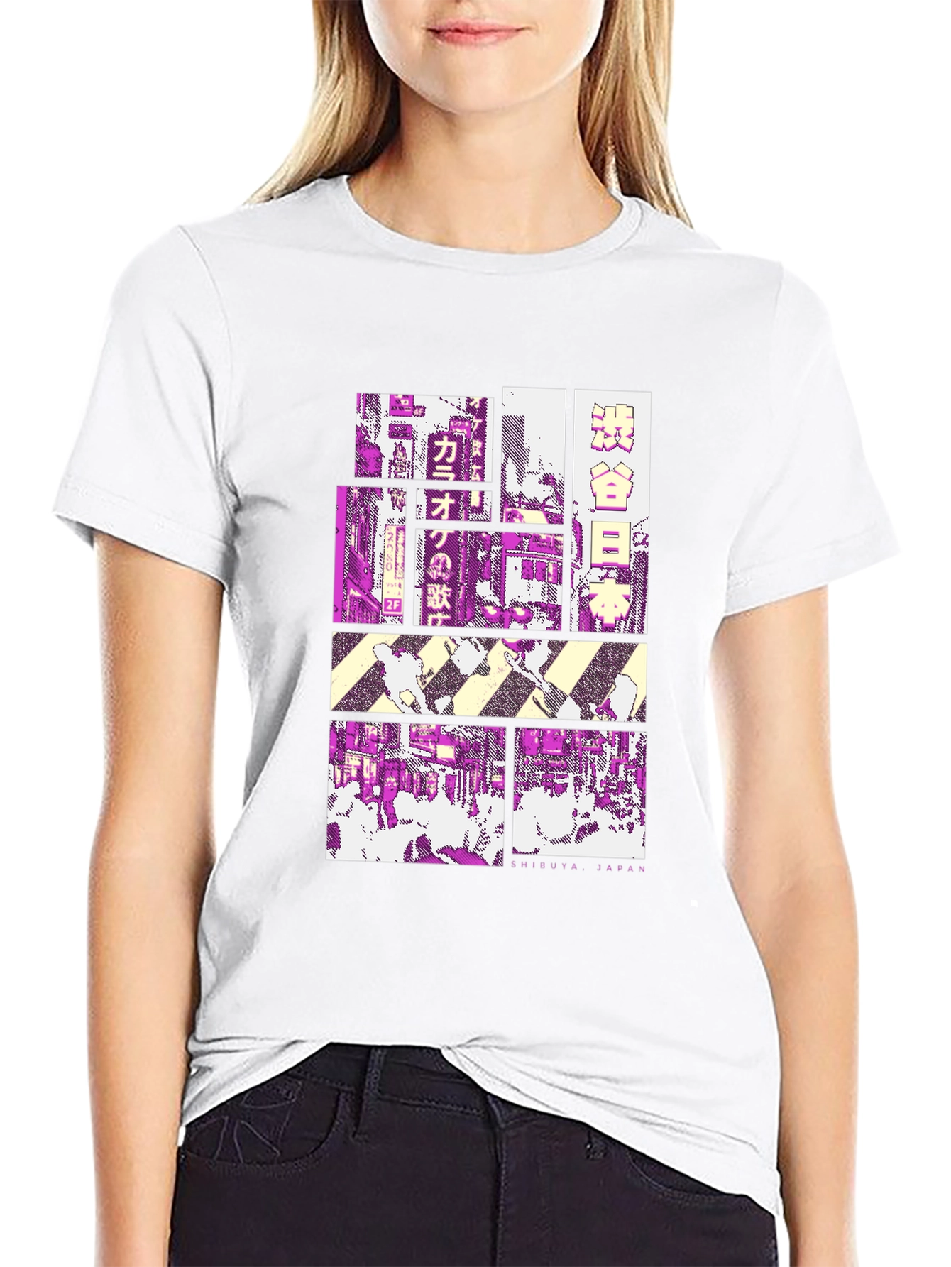 Shibuya Japan Graphic Tee - Black Cotton T-Shirt