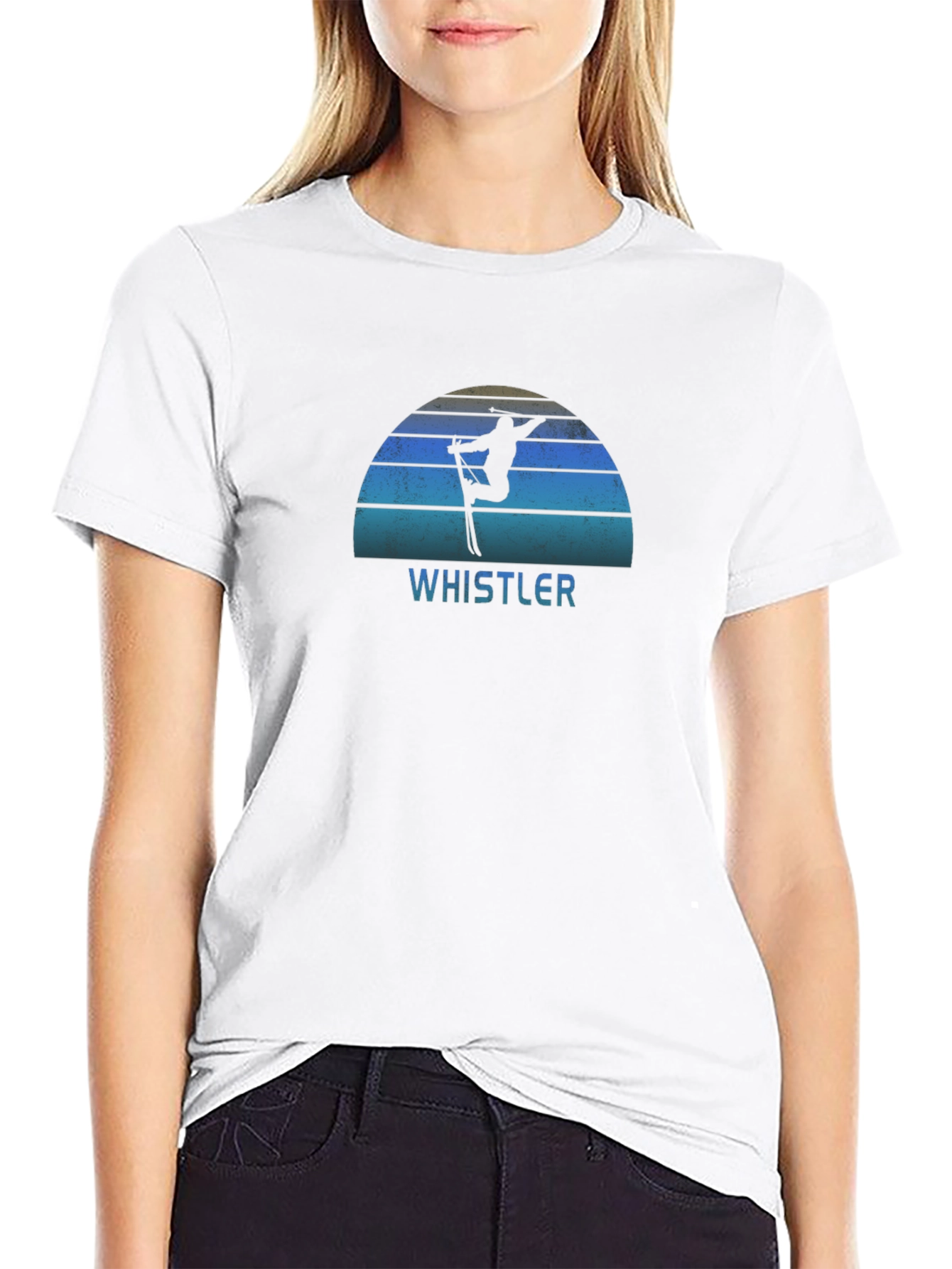 Whistler Skiing Silhouette Graphic Tee