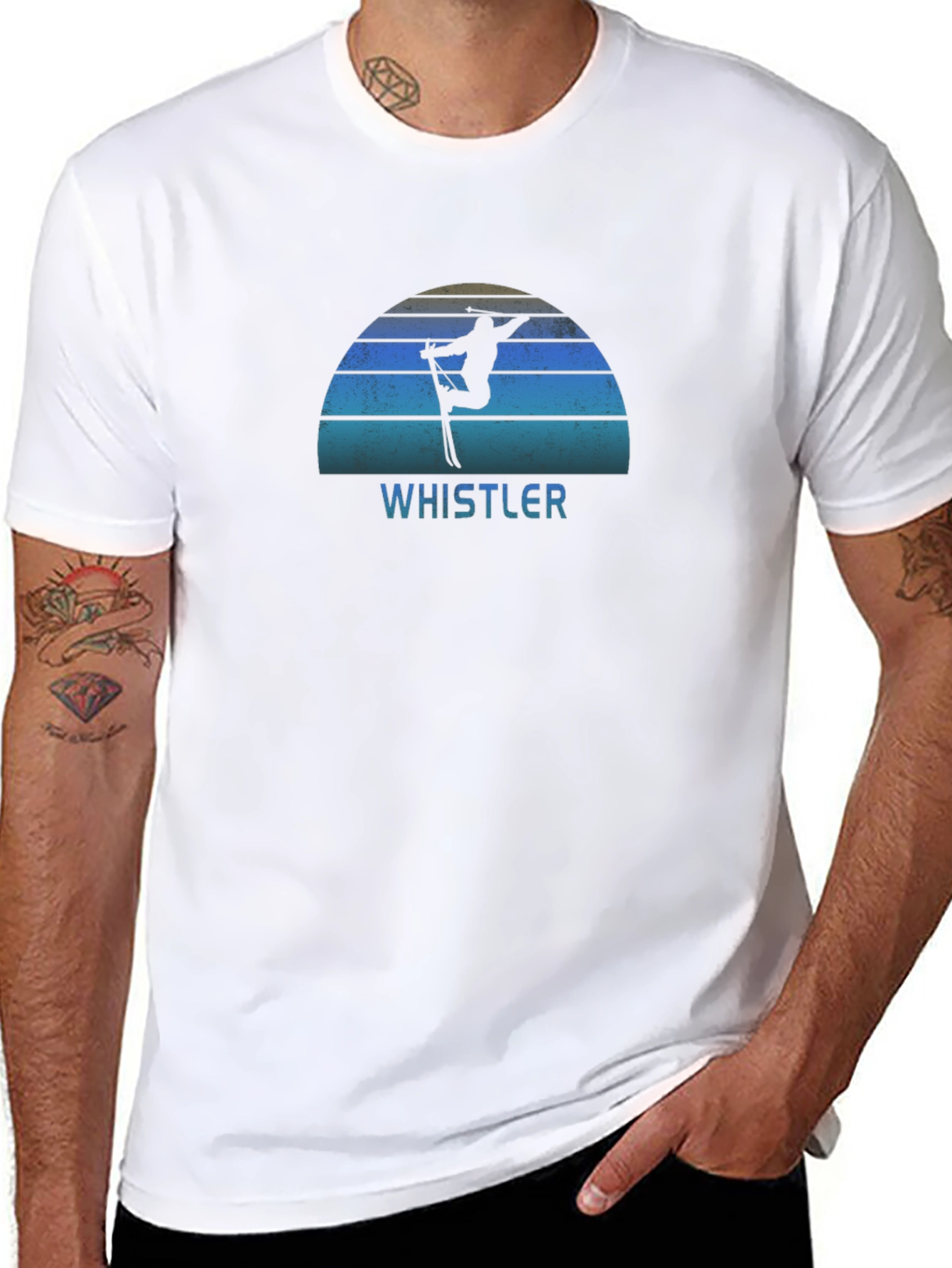 Whistler Skiing Silhouette Graphic Tee