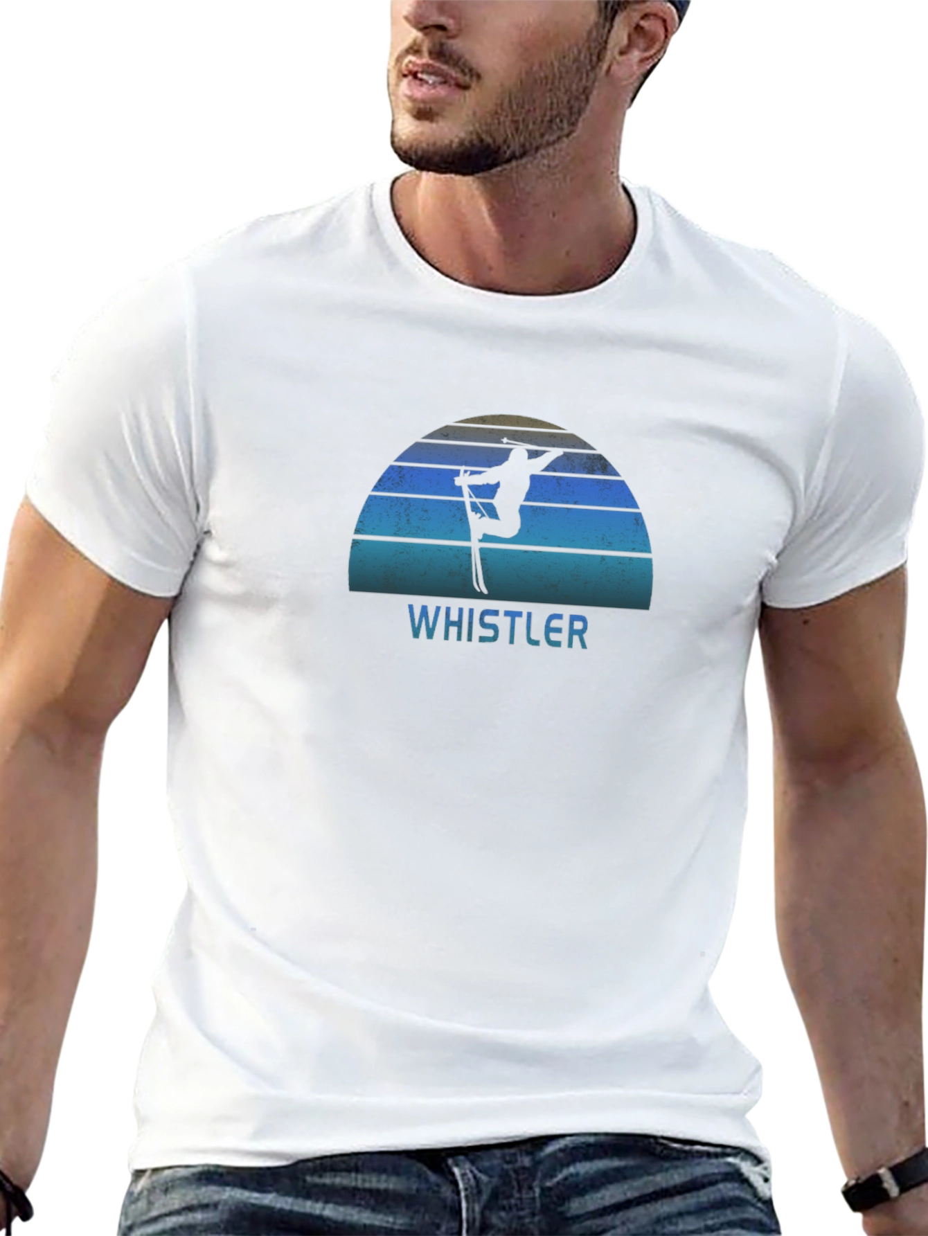 Whistler Skiing Silhouette Graphic Tee