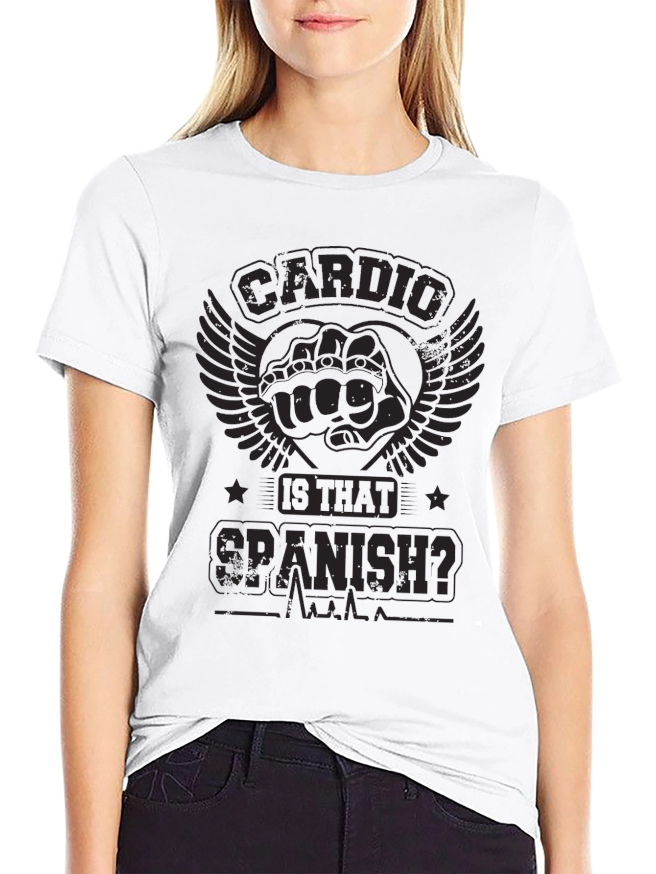Cardio Is That Spanish? T-Shirt Funny Gym Workout