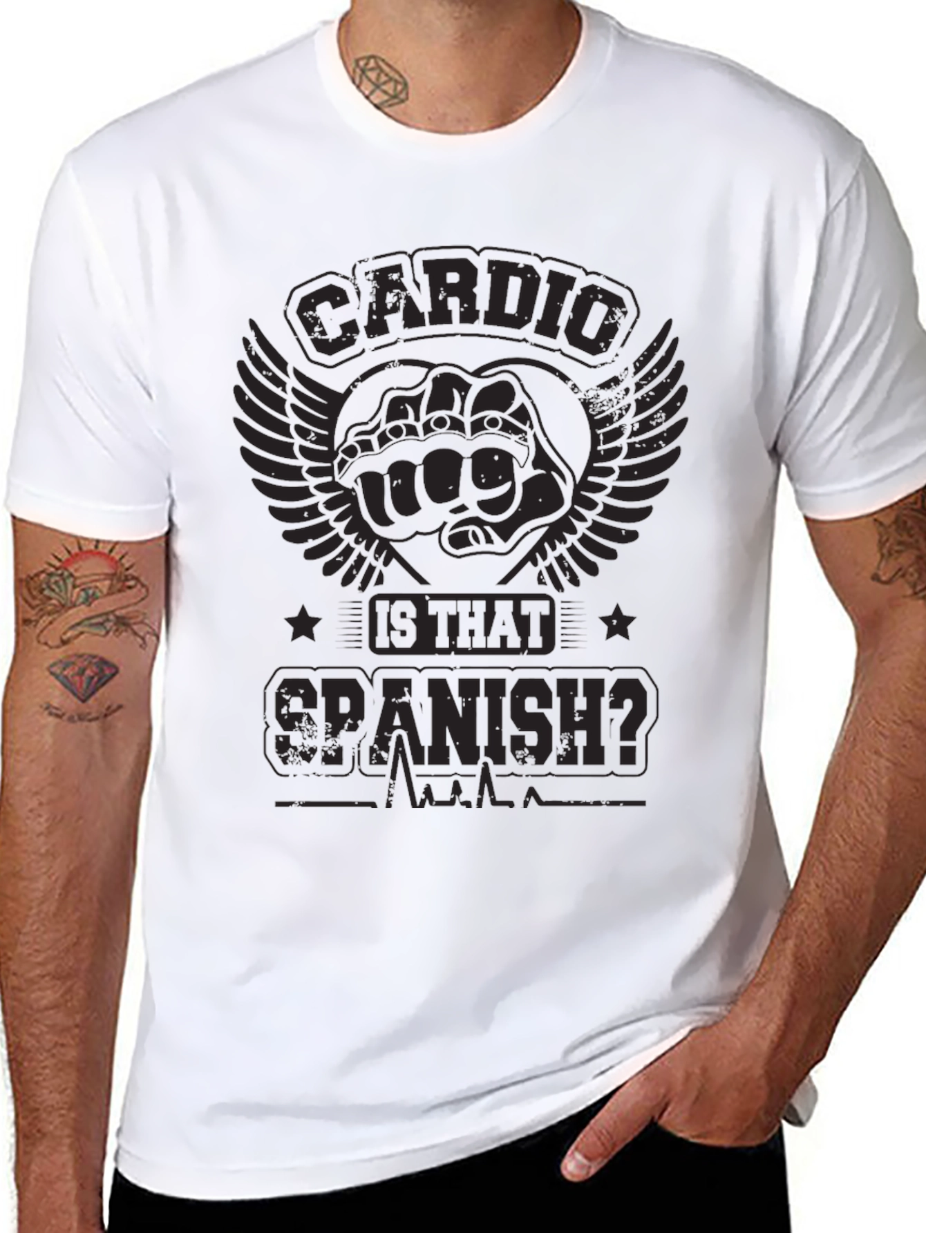 Cardio Is That Spanish? T-Shirt Funny Gym Workout