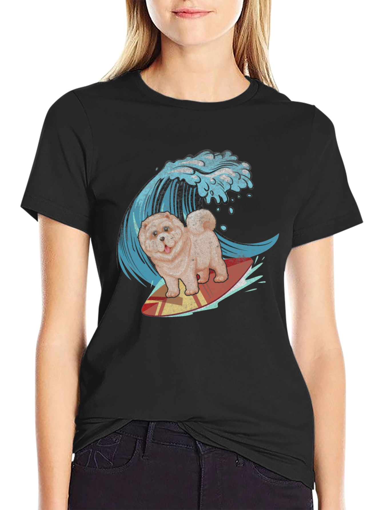 Surfing Chow Chow T-Shirt