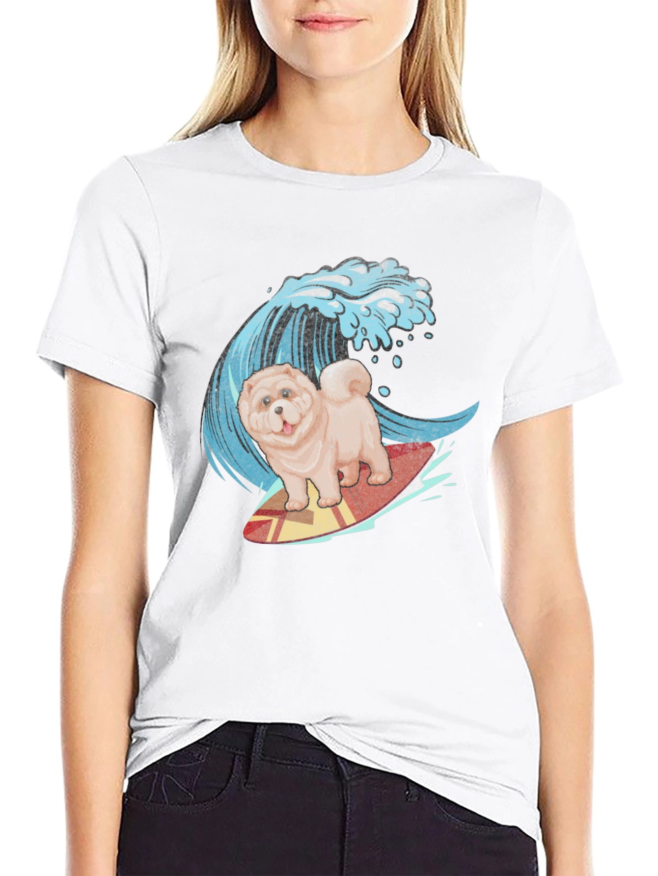 Surfing Chow Chow T-Shirt