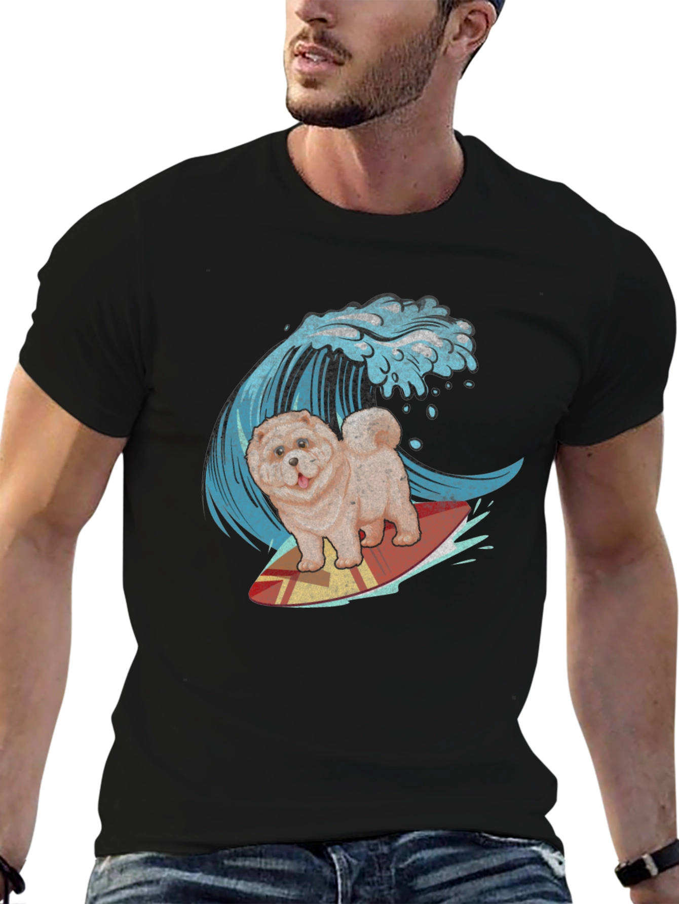 Surfing Chow Chow T-Shirt